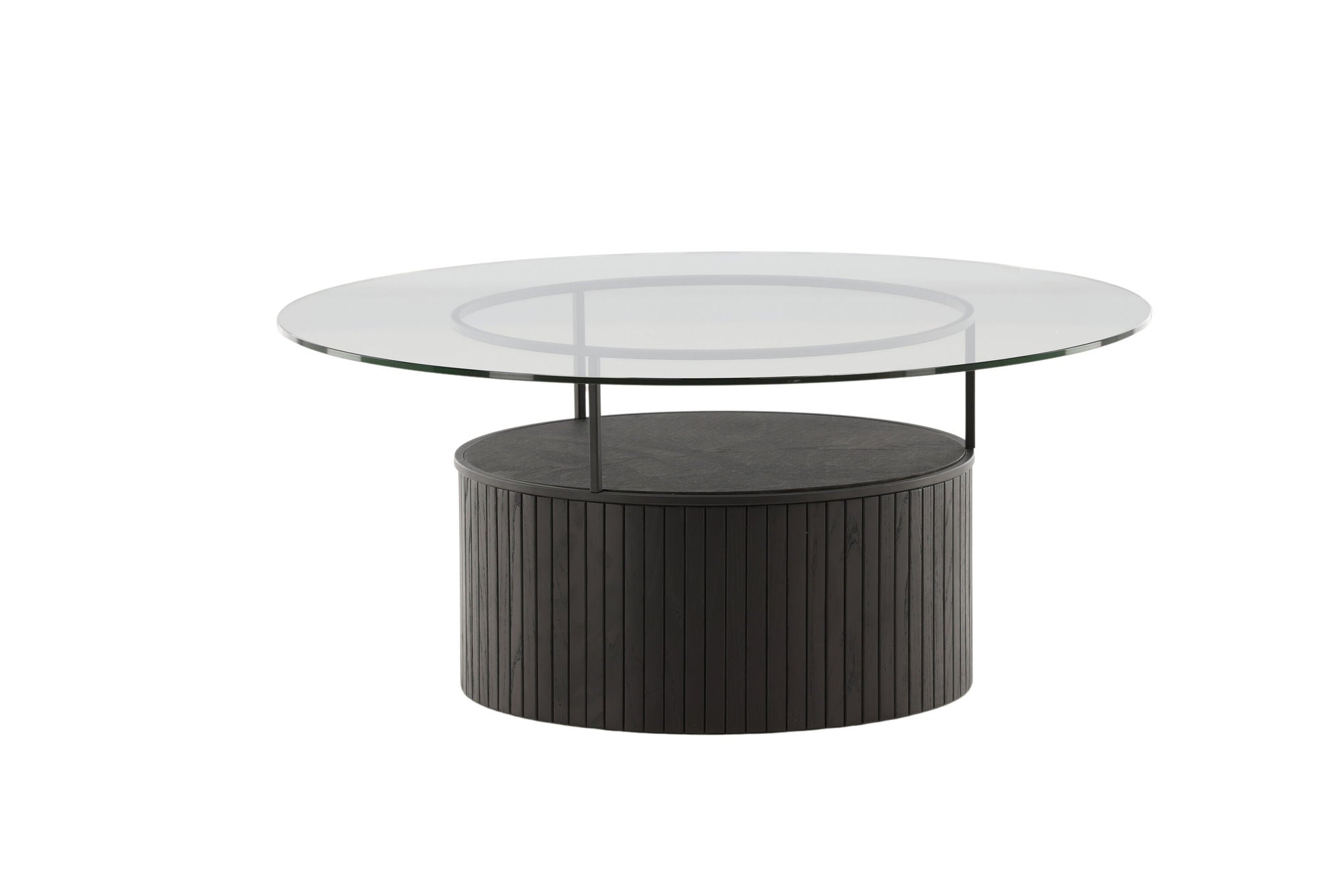 Furniture Fashion Bovall Sofa bord - Black / Clear glass ⌀90