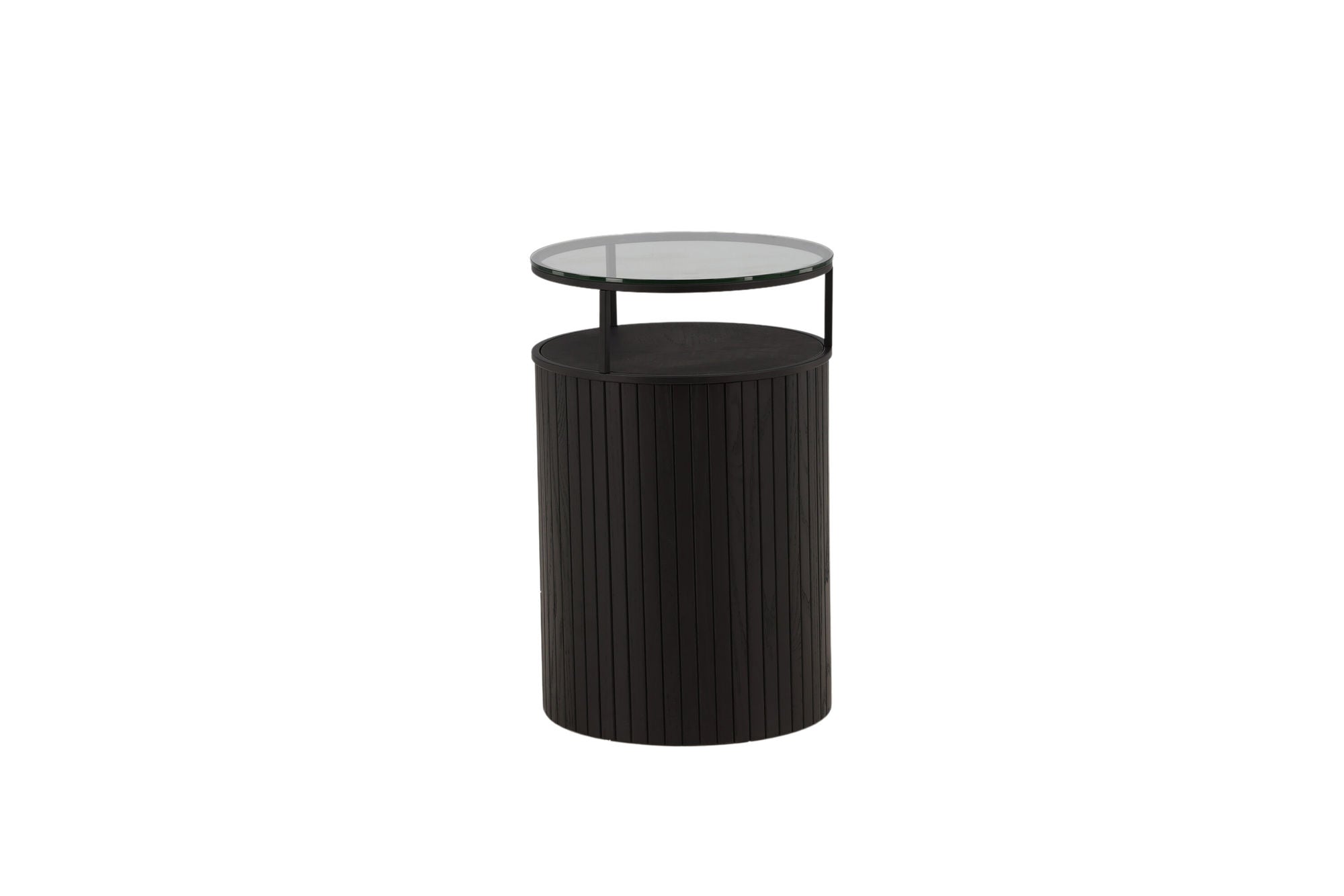 Furniture Fashion Bovall Side bord - Black / Clear glass ⌀37