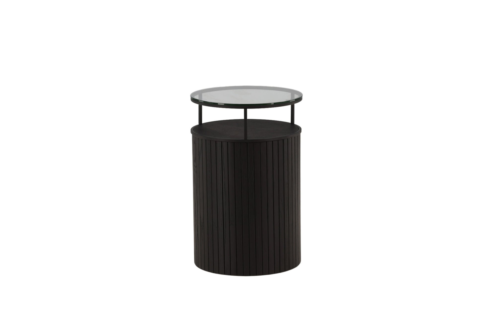 Furniture Fashion Bovall Side bord - Black / Clear glass ⌀37