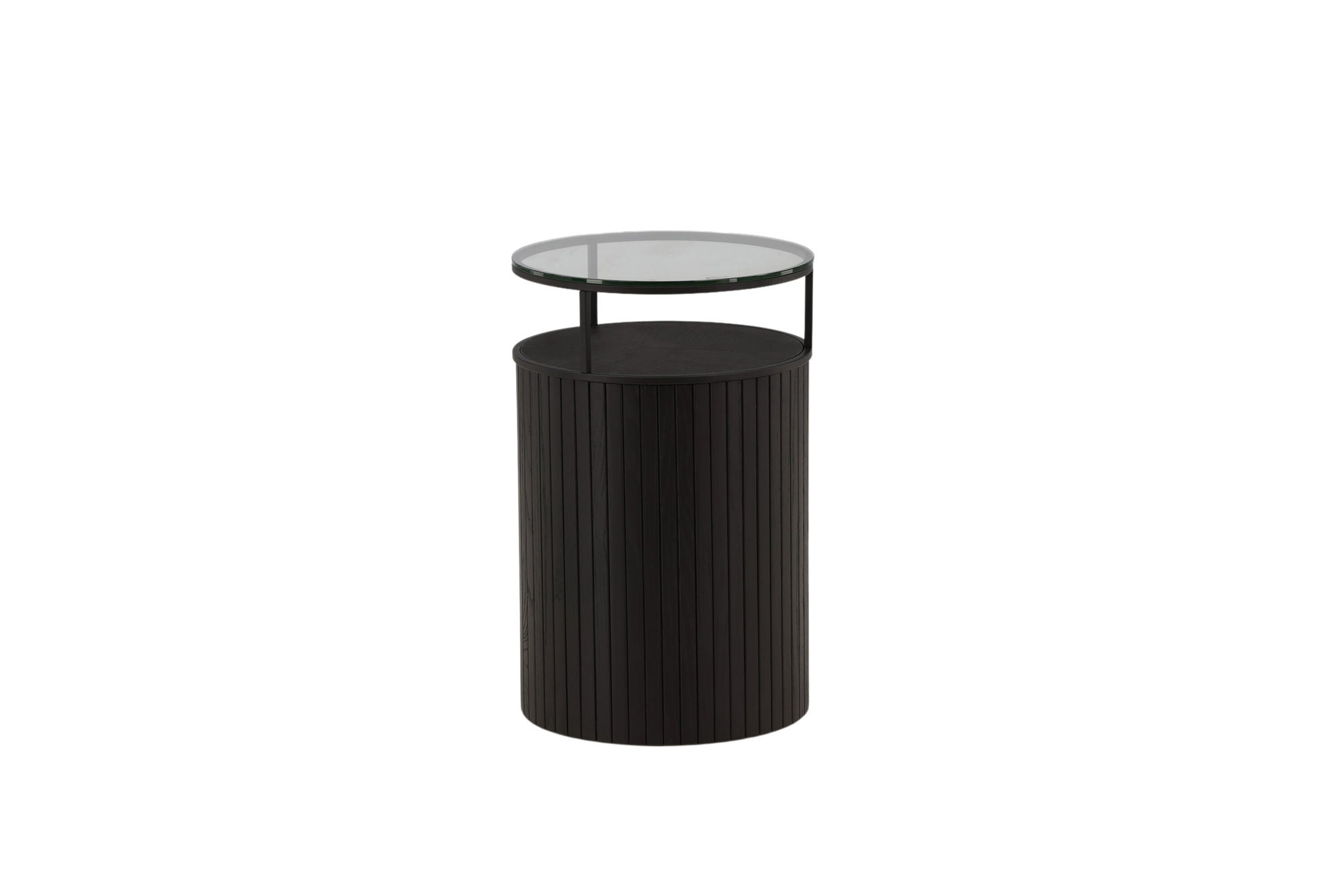 Furniture Fashion Bovall Side bord - Black / Clear glass ⌀37