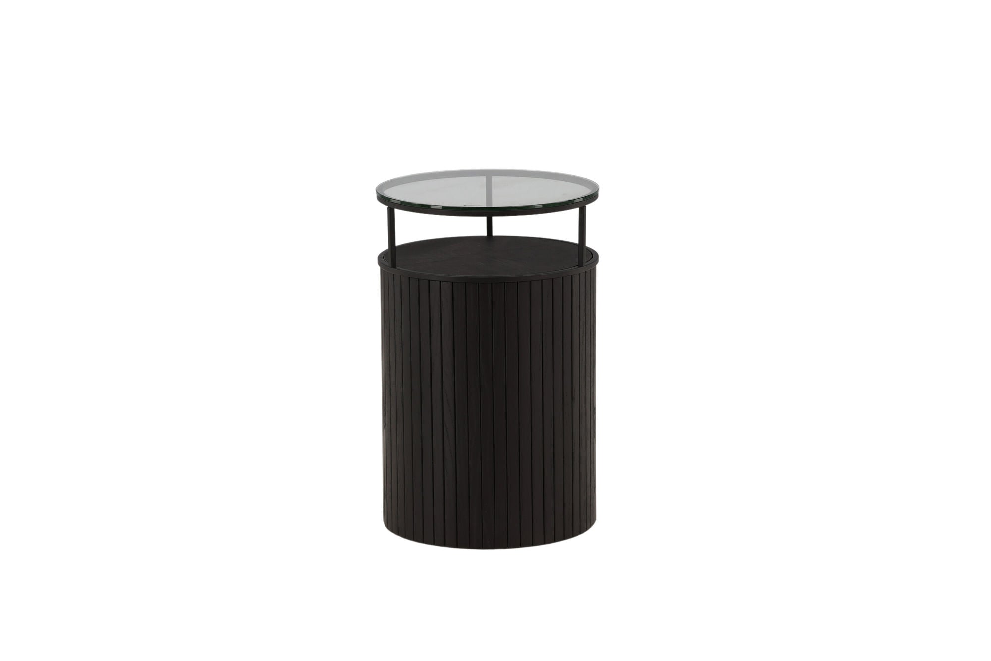 Furniture Fashion Bovall Side bord - Black / Clear glass ⌀37