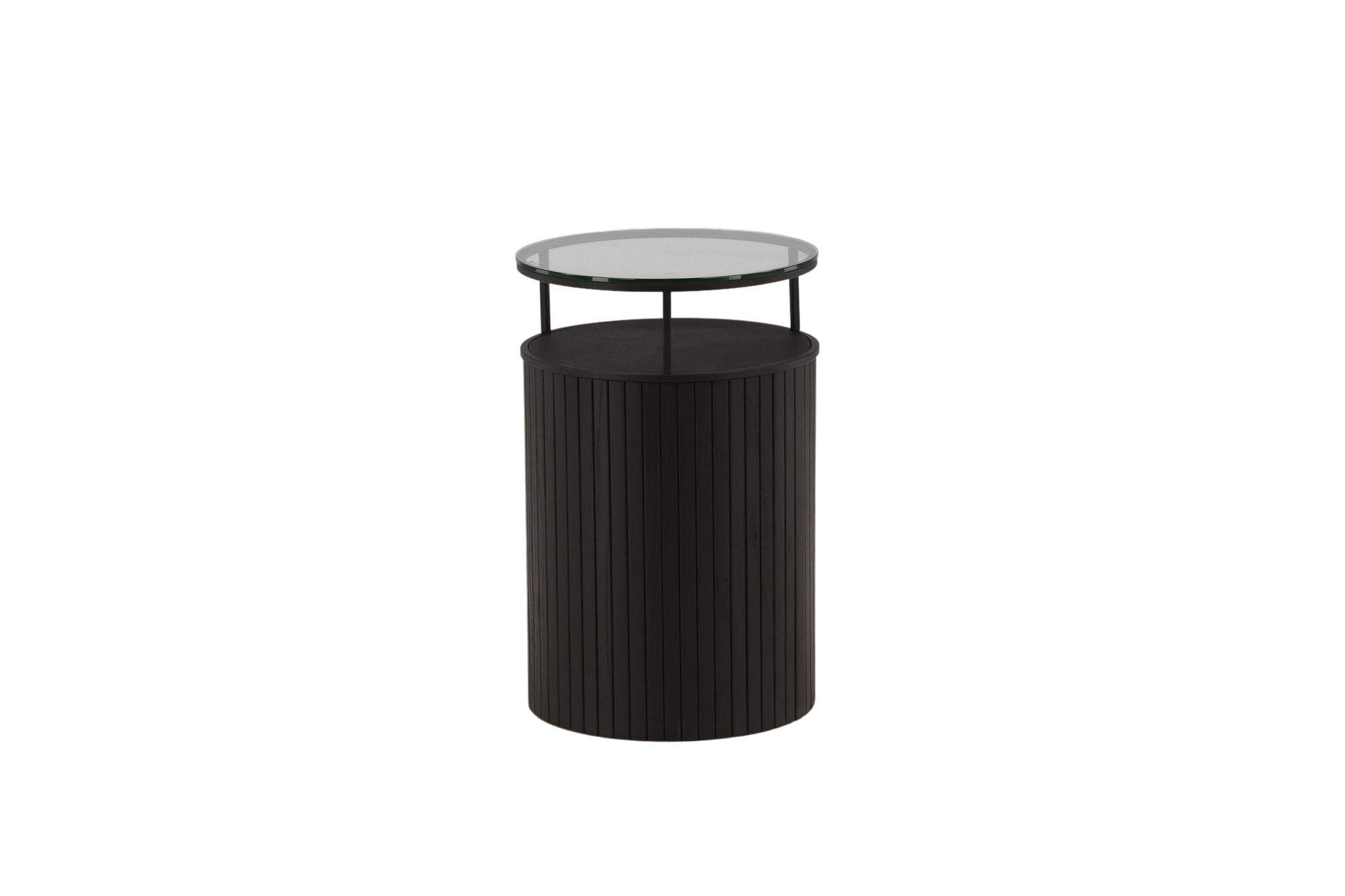 Furniture Fashion Bovall Side bord - Black / Clear glass ⌀37