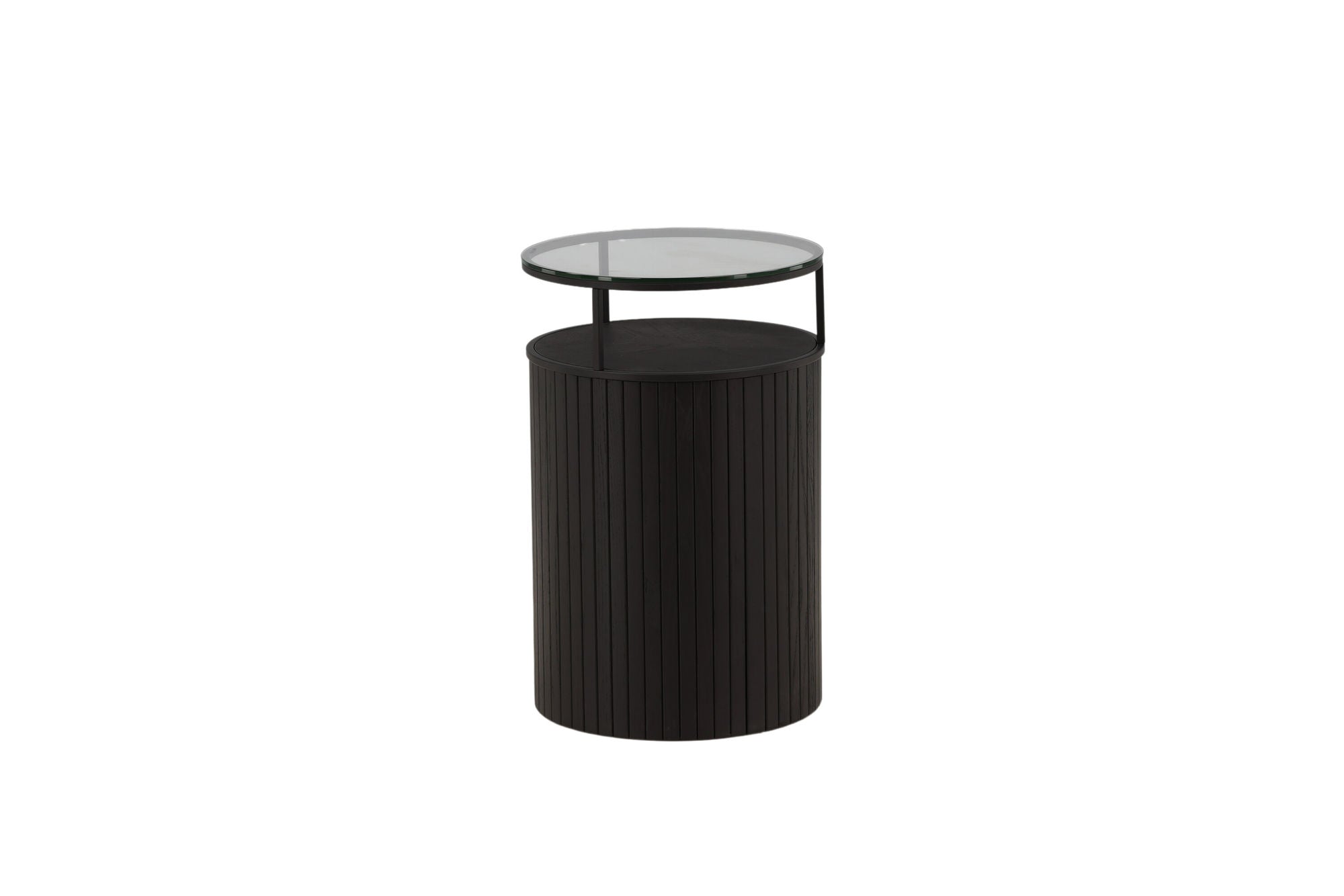 Furniture Fashion Bovall Side bord - Black / Clear glass ⌀37