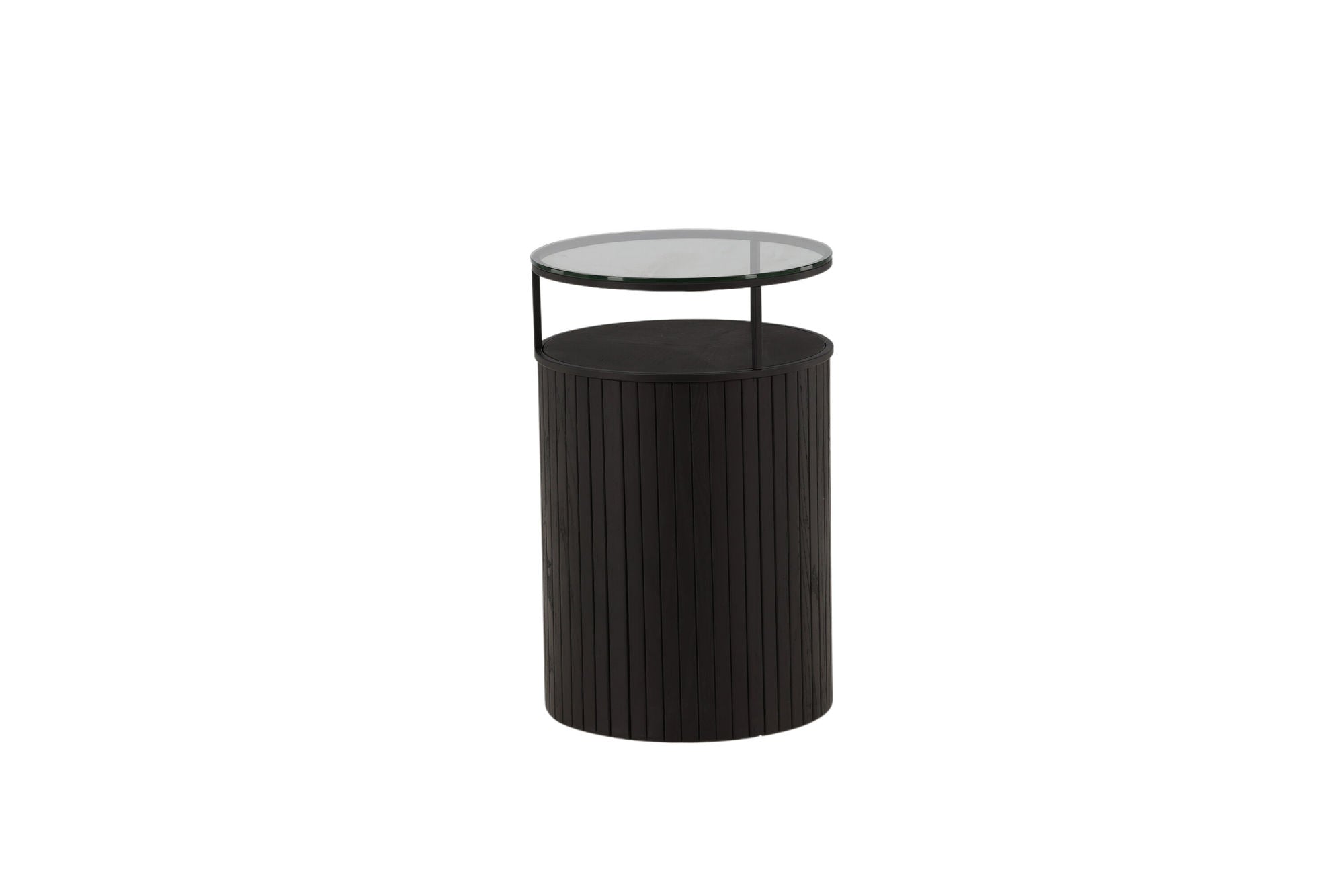 Furniture Fashion Bovall Side bord - Black / Clear glass ⌀37