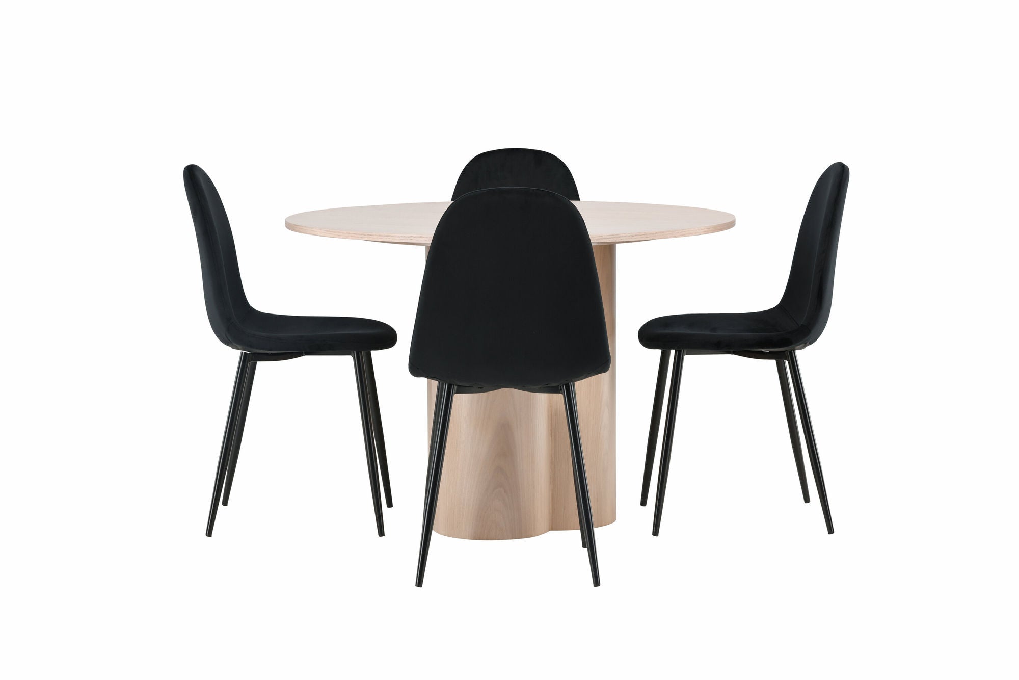 Venture Home OliviaDiningbord-WhiteWashVeneer+PolarDiningstol-Blacklegs/BlackVelvet_4