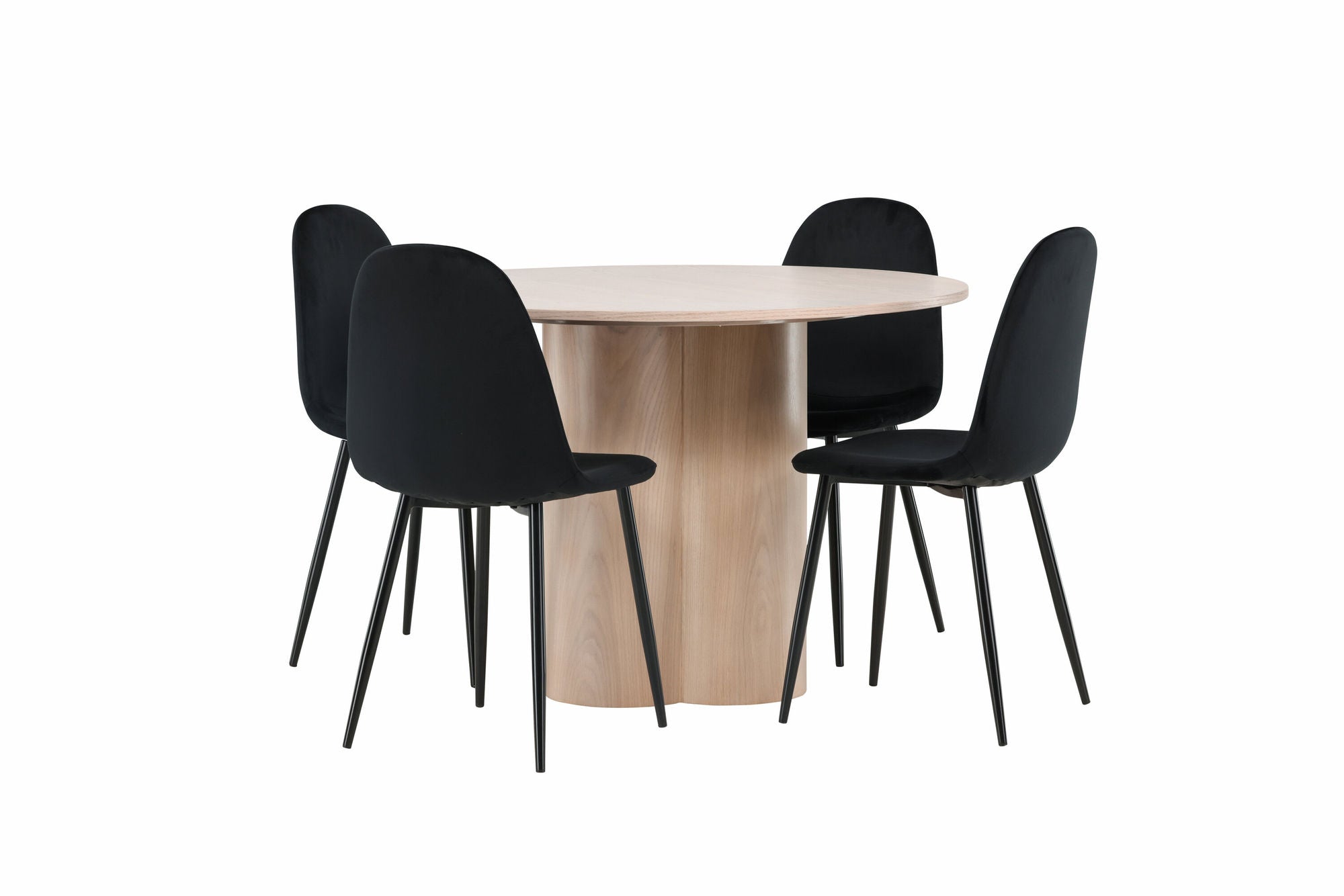 Venture Home OliviaDiningbord-WhiteWashVeneer+PolarDiningstol-Blacklegs/BlackVelvet_4