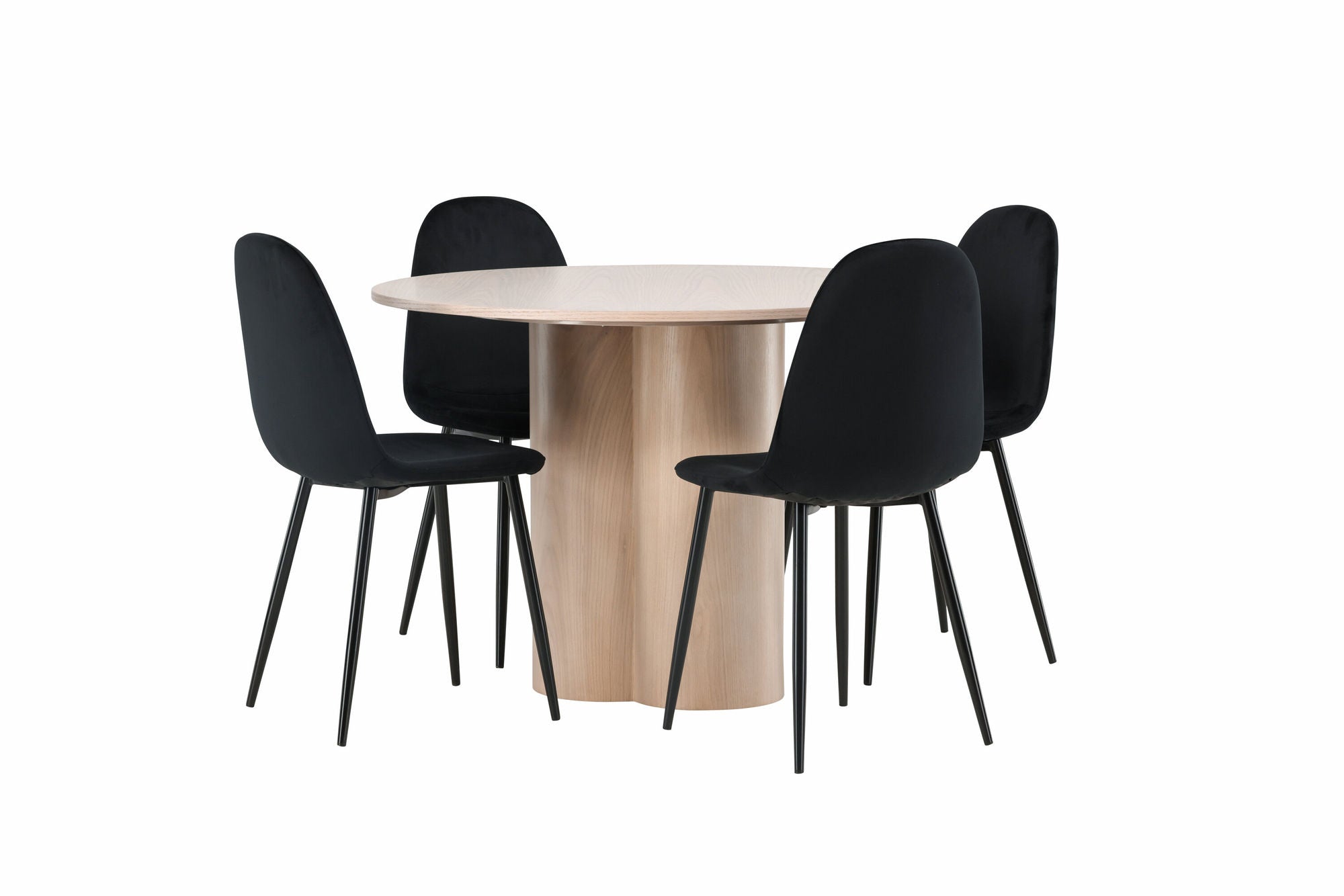 Venture Home OliviaDiningbord-WhiteWashVeneer+PolarDiningstol-Blacklegs/BlackVelvet_4