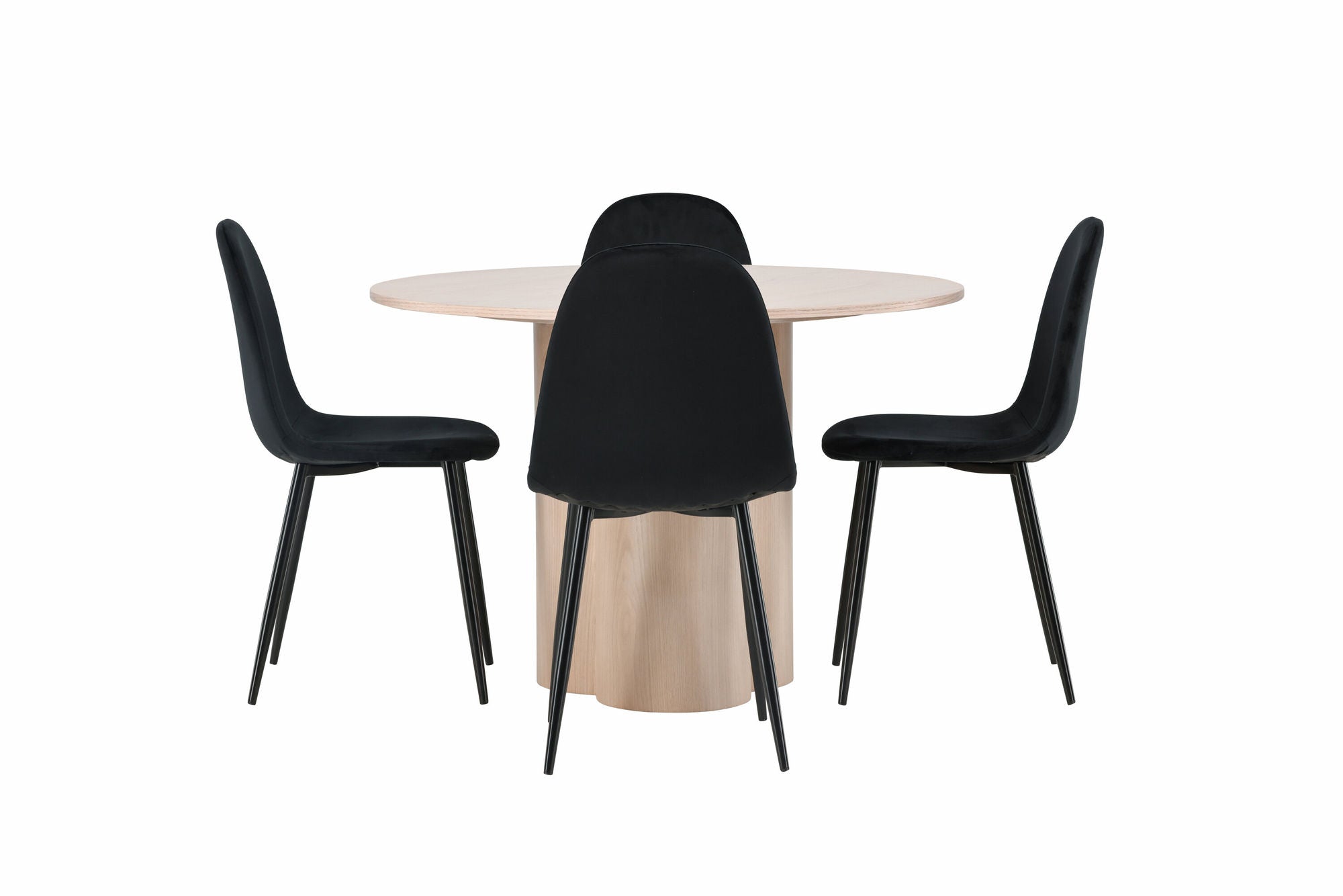 Venture Home OliviaDiningbord-WhiteWashVeneer+PolarDiningstol-Blacklegs/BlackVelvet_4