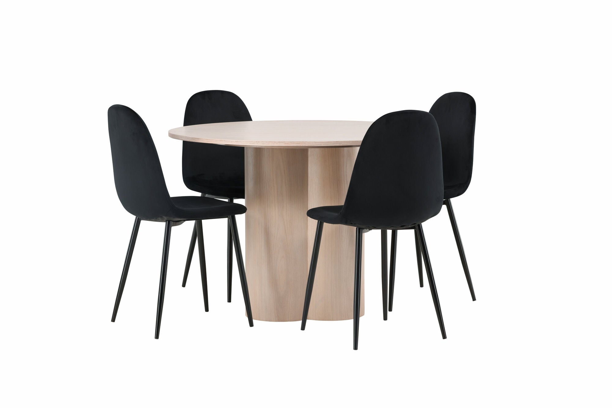 Venture Home OliviaDiningbord-WhiteWashVeneer+PolarDiningstol-Blacklegs/BlackVelvet_4