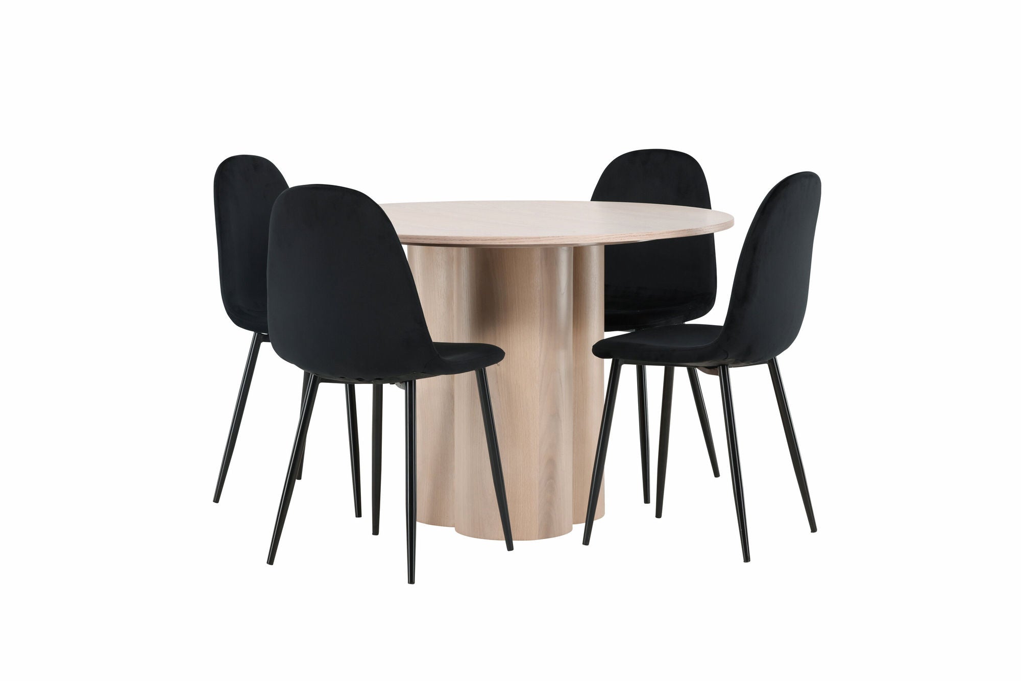 Venture Home OliviaDiningbord-WhiteWashVeneer+PolarDiningstol-Blacklegs/BlackVelvet_4