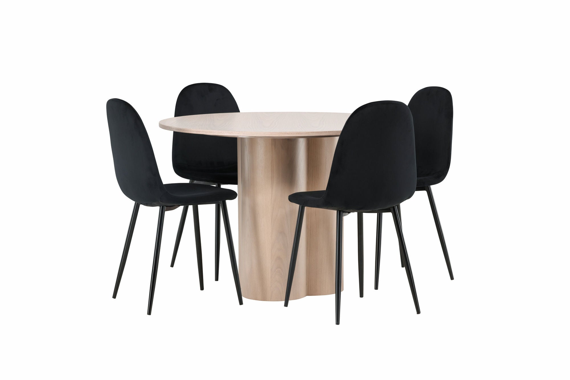 Venture Home OliviaDiningbord-WhiteWashVeneer+PolarDiningstol-Blacklegs/BlackVelvet_4