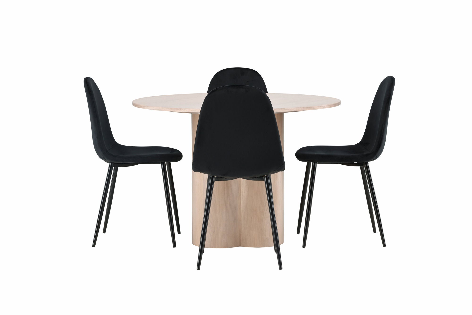 Venture Home OliviaDiningbord-WhiteWashVeneer+PolarDiningstol-Blacklegs/BlackVelvet_4