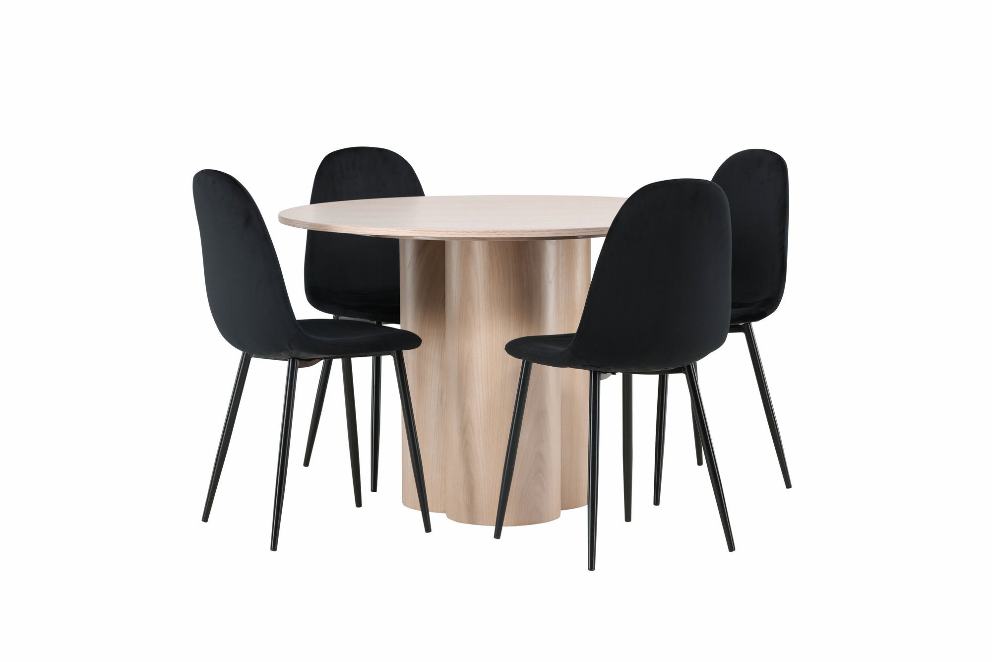 Venture Home OliviaDiningbord-WhiteWashVeneer+PolarDiningstol-Blacklegs/BlackVelvet_4