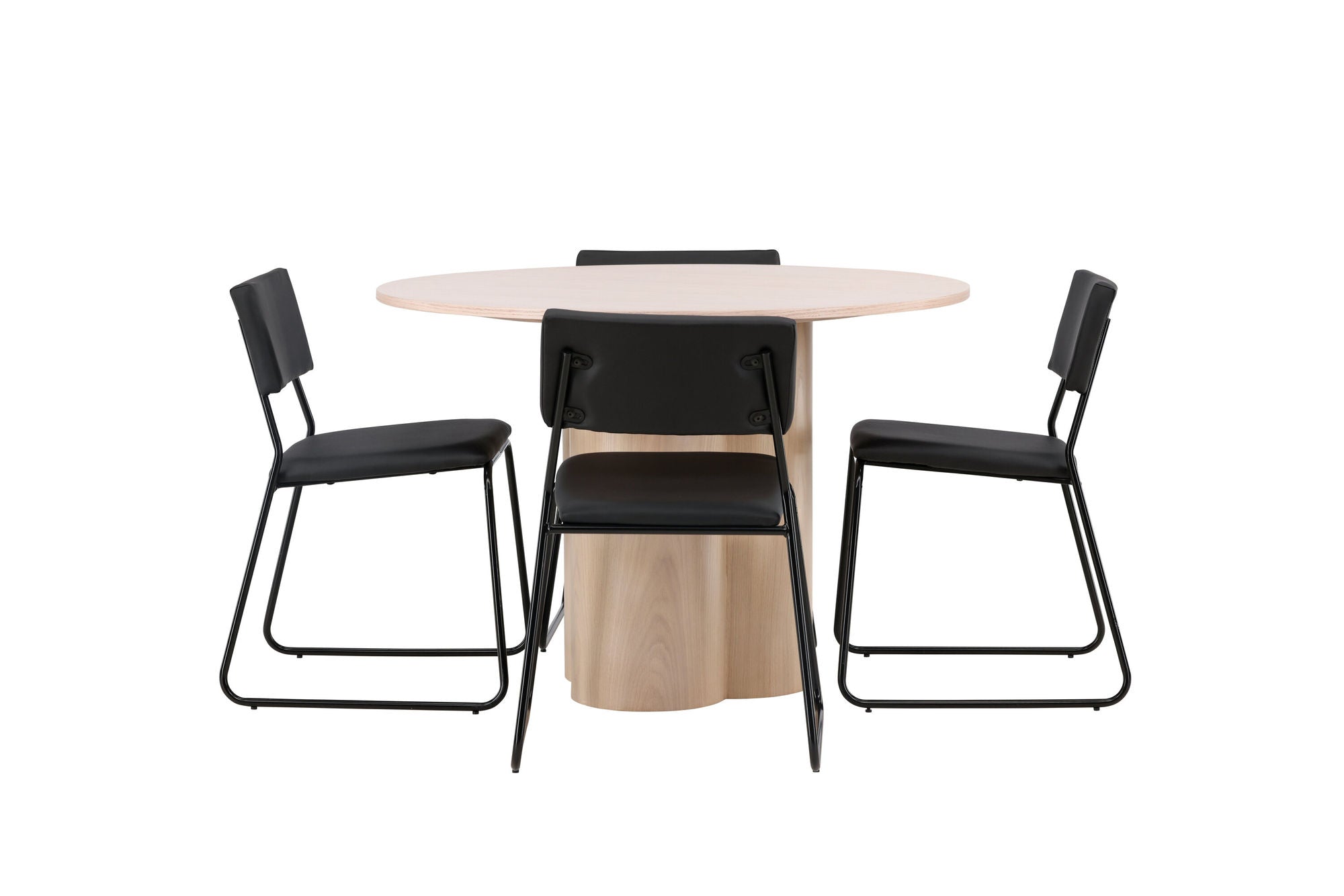 Venture Home OliviaDiningbord-WhiteWashVeneer+Kenthstol-Black/BlackPU_4