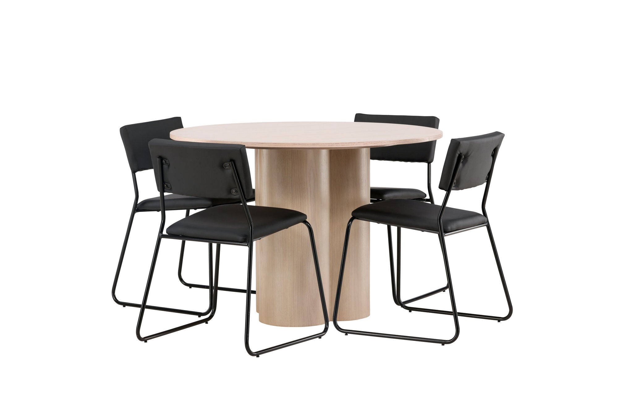 Venture Home OliviaDiningbord-WhiteWashVeneer+Kenthstol-Black/BlackPU_4