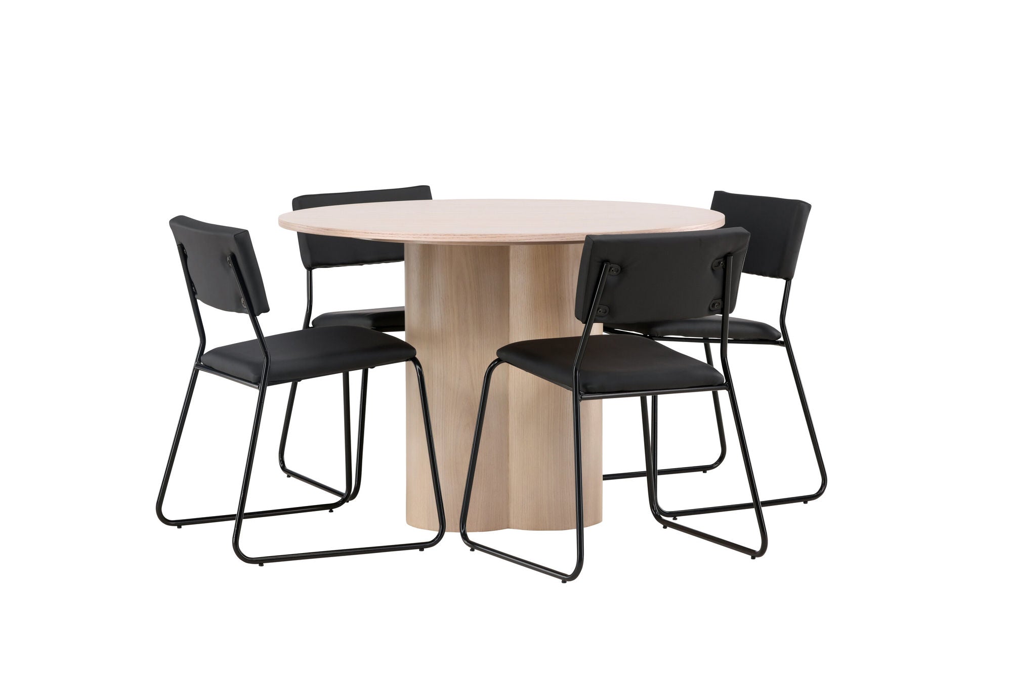 Venture Home OliviaDiningbord-WhiteWashVeneer+Kenthstol-Black/BlackPU_4