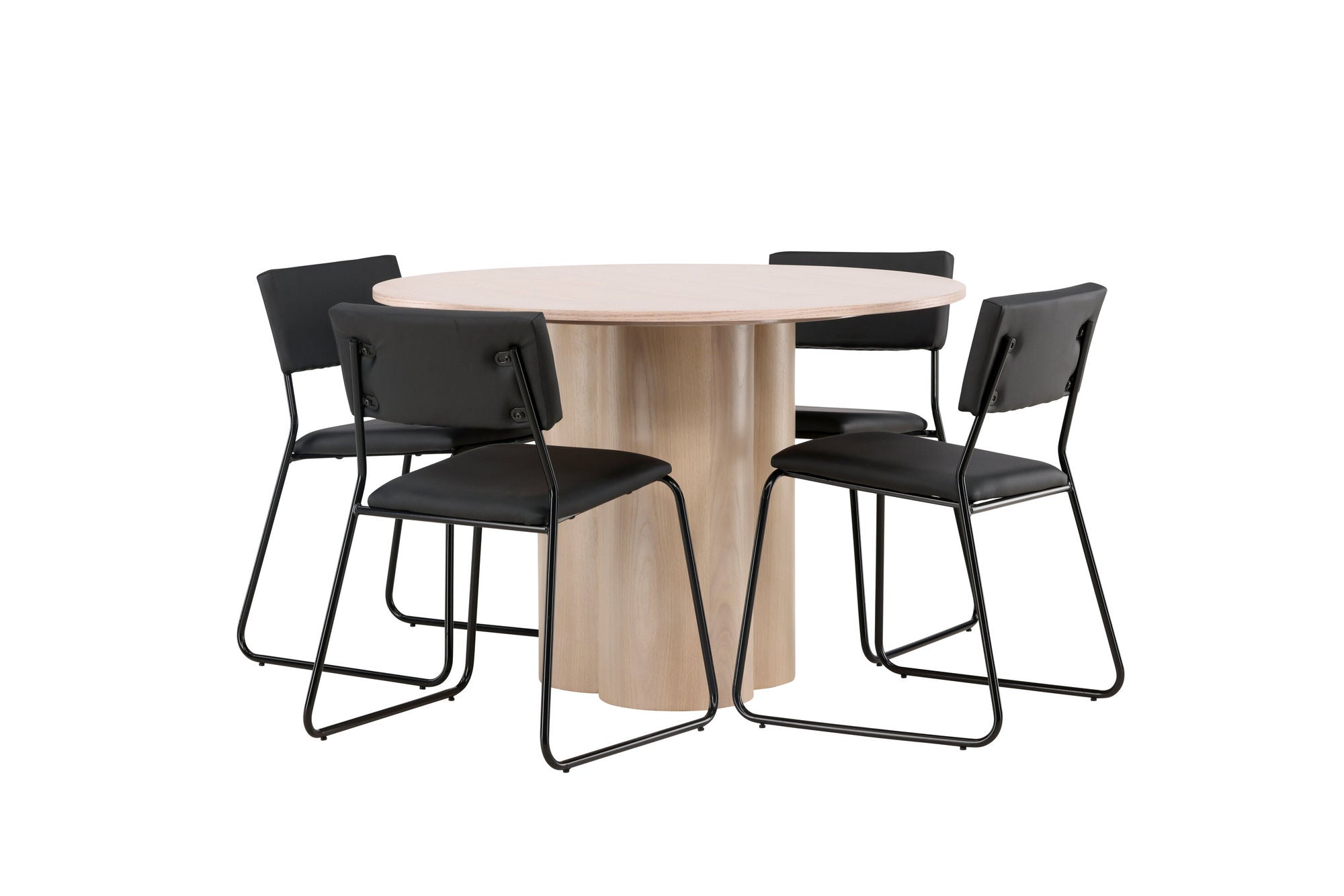 Venture Home OliviaDiningbord-WhiteWashVeneer+Kenthstol-Black/BlackPU_4