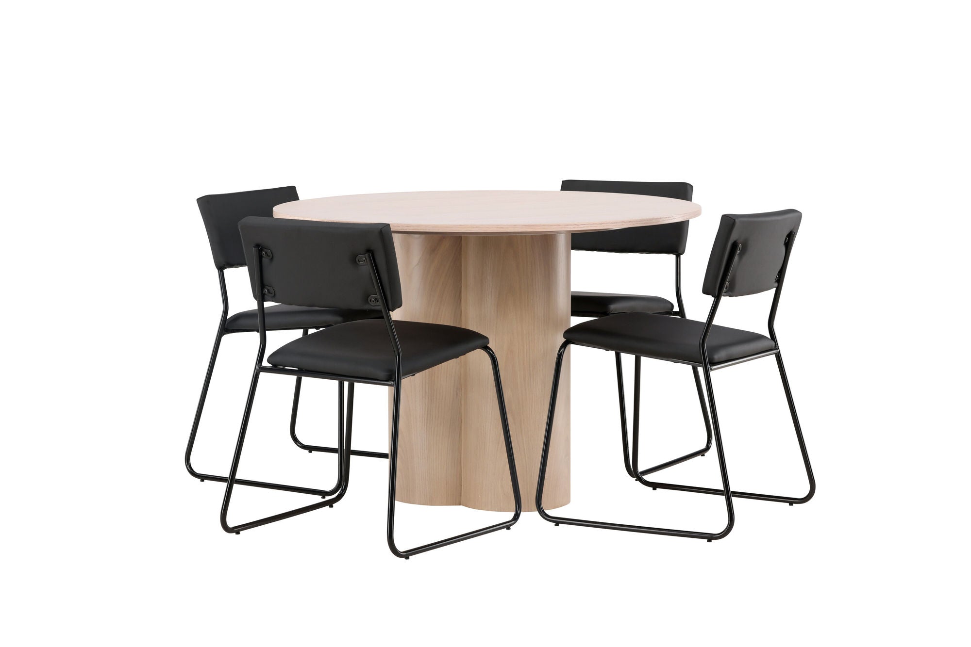 Venture Home OliviaDiningbord-WhiteWashVeneer+Kenthstol-Black/BlackPU_4