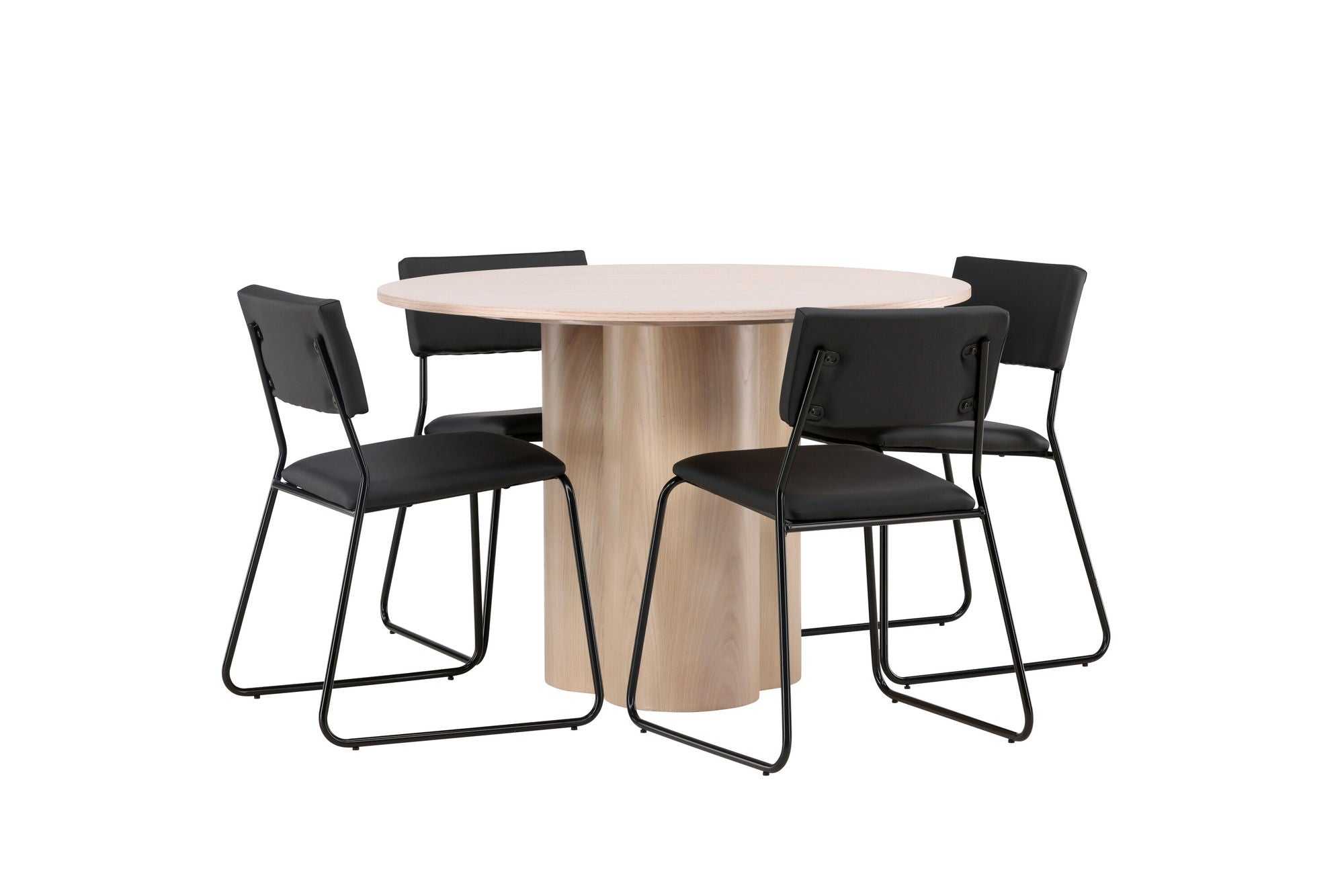 Venture Home OliviaDiningbord-WhiteWashVeneer+Kenthstol-Black/BlackPU_4