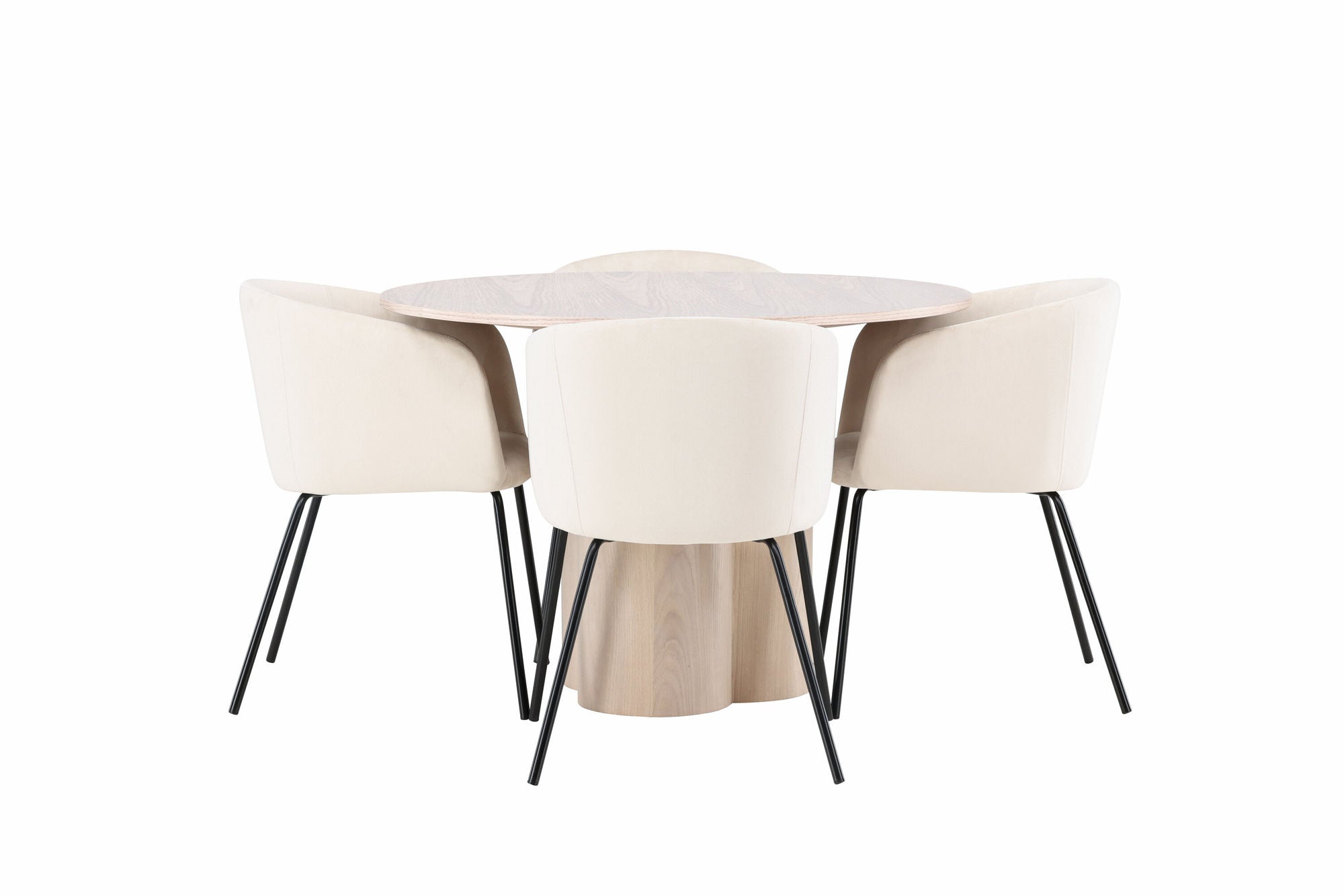Venture Home OliviaDiningbord-WhiteWashVeneer+Beritstol-Black/BeigeVelvet_4