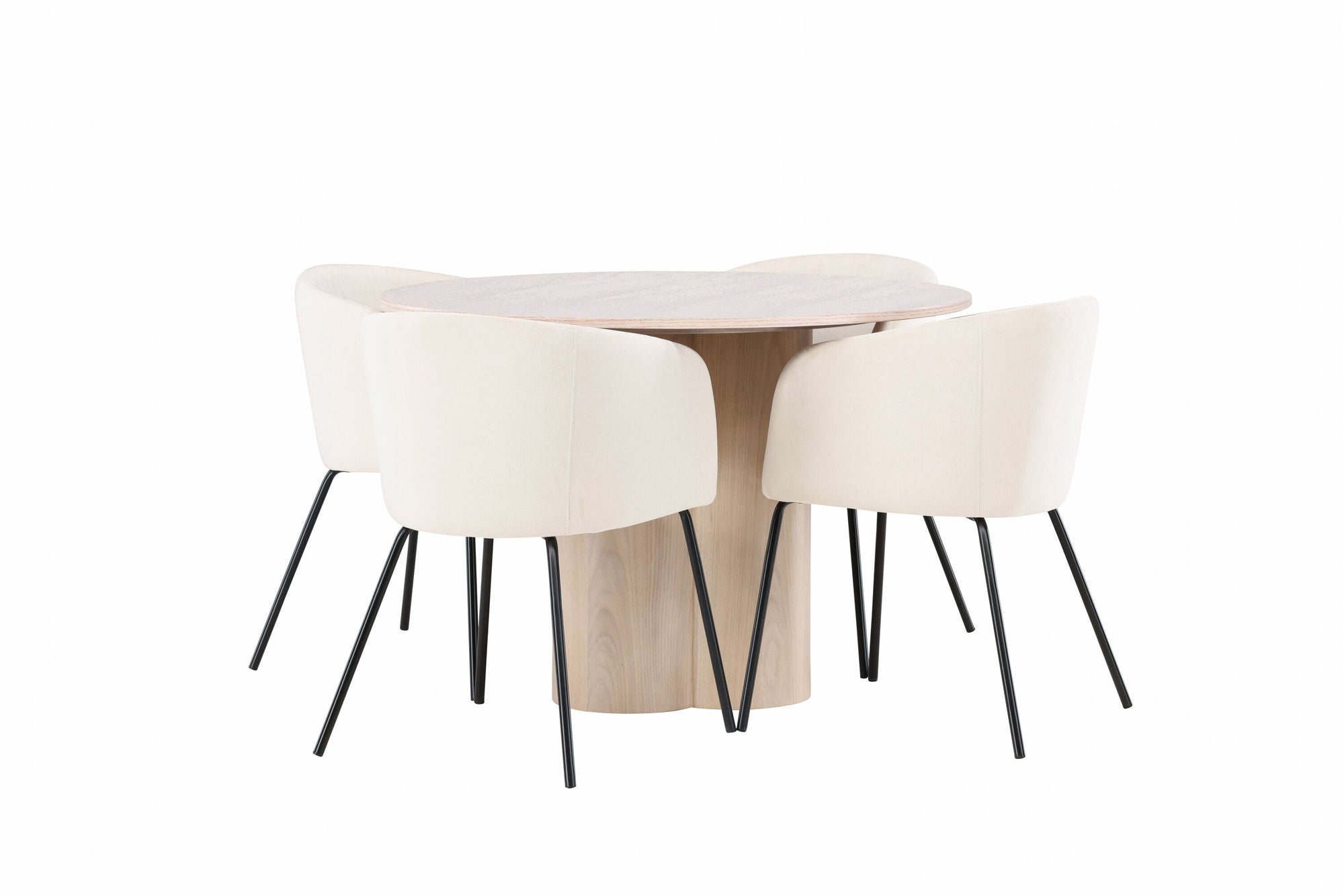 Venture Home OliviaDiningbord-WhiteWashVeneer+Beritstol-Black/BeigeVelvet_4
