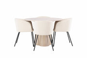 Venture Home OliviaDiningbord-WhiteWashVeneer+Beritstol-Black/BeigeVelvet_4