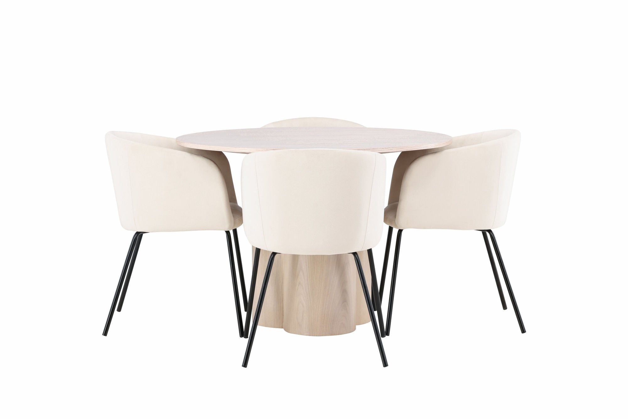 Venture Home OliviaDiningbord-WhiteWashVeneer+Beritstol-Black/BeigeVelvet_4