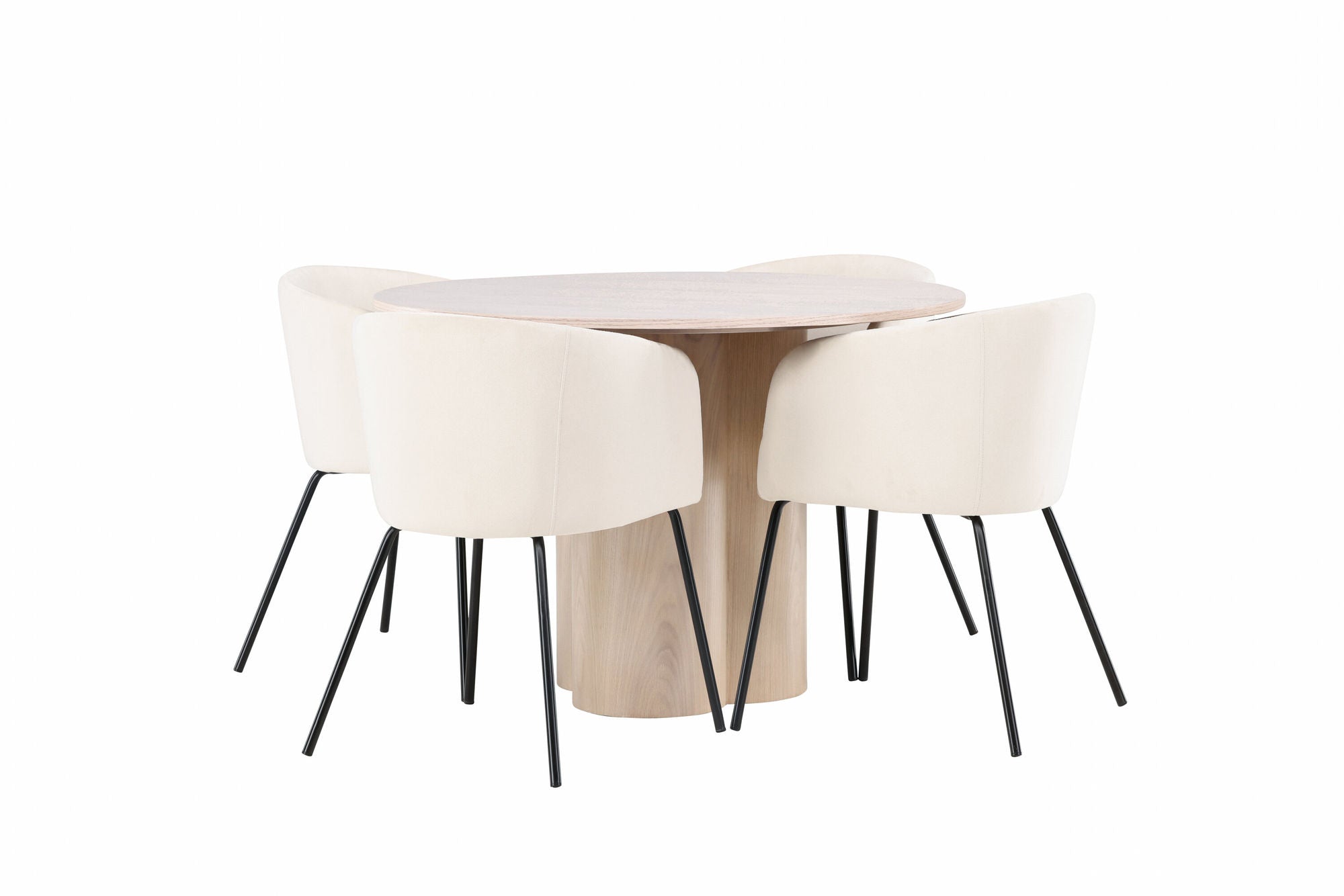 Venture Home OliviaDiningbord-WhiteWashVeneer+Beritstol-Black/BeigeVelvet_4
