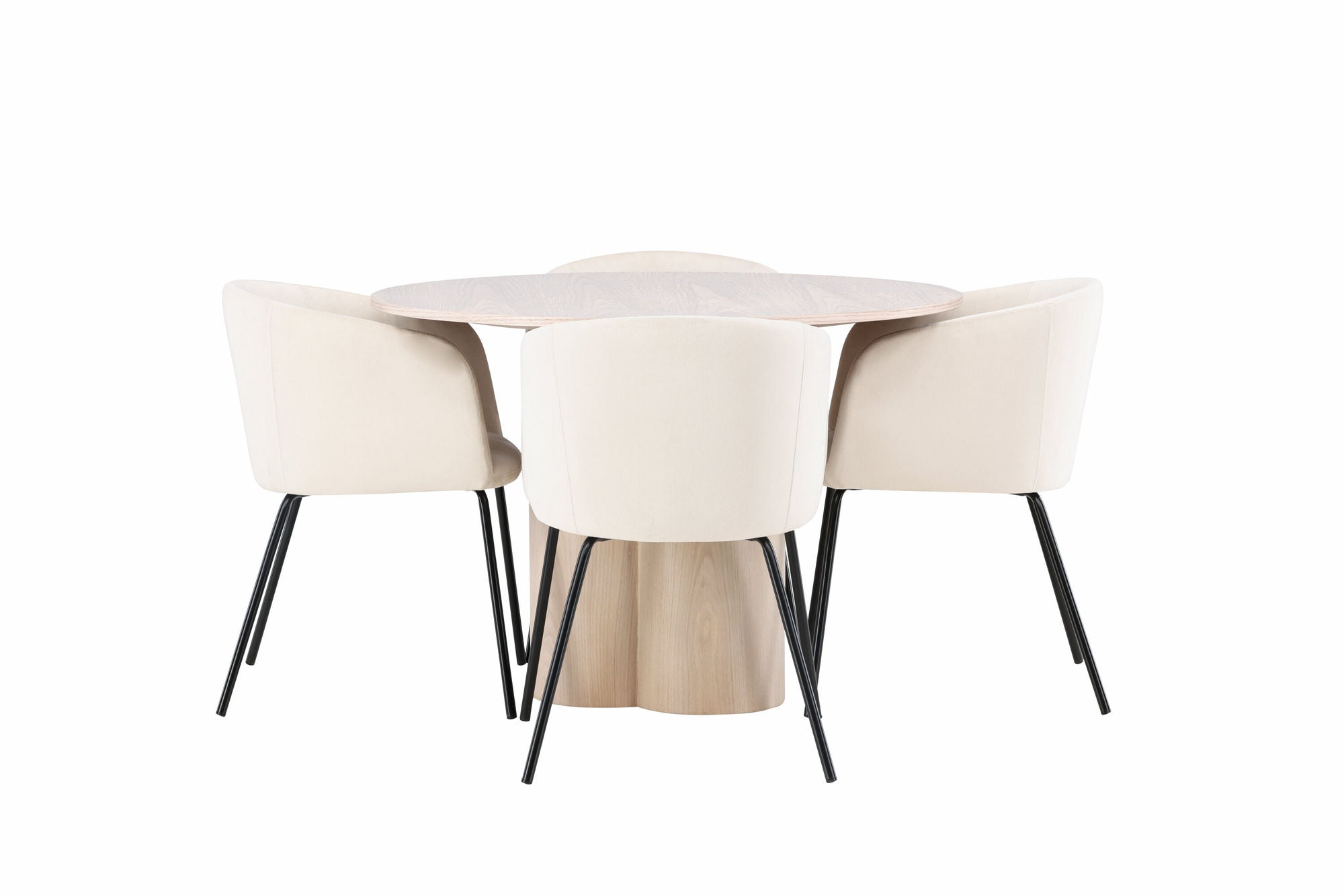 Venture Home OliviaDiningbord-WhiteWashVeneer+Beritstol-Black/BeigeVelvet_4