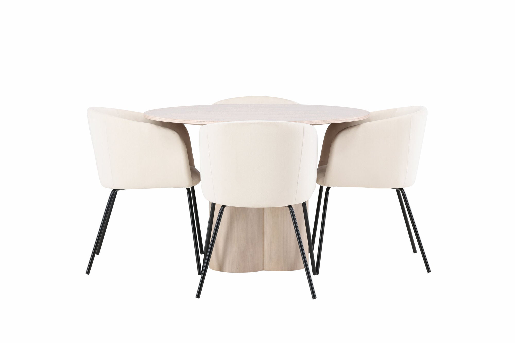 Venture Home OliviaDiningbord-WhiteWashVeneer+Beritstol-Black/BeigeVelvet_4
