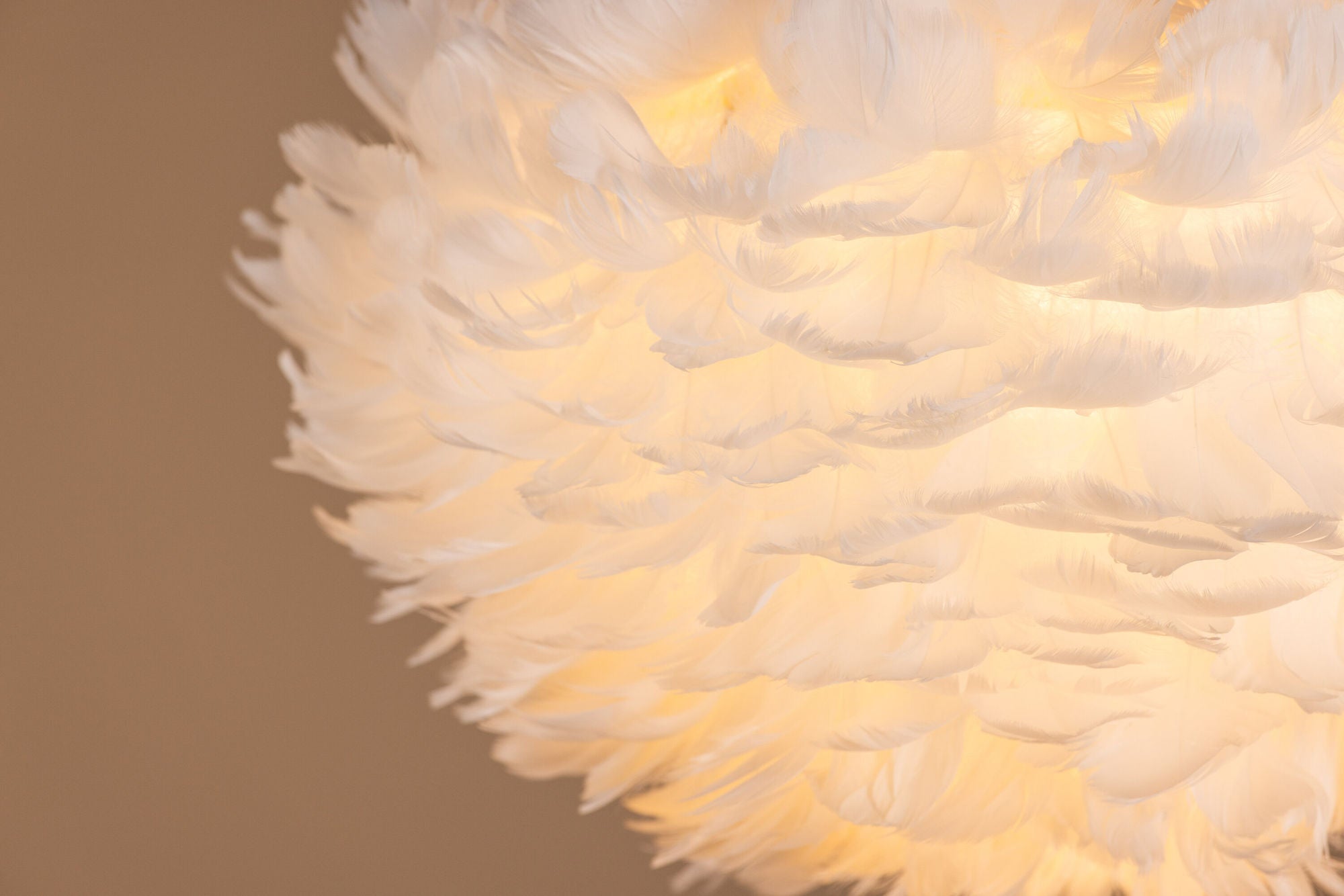 Venture Home Nicola - Medium Pendant lampe - White / White artificial feather