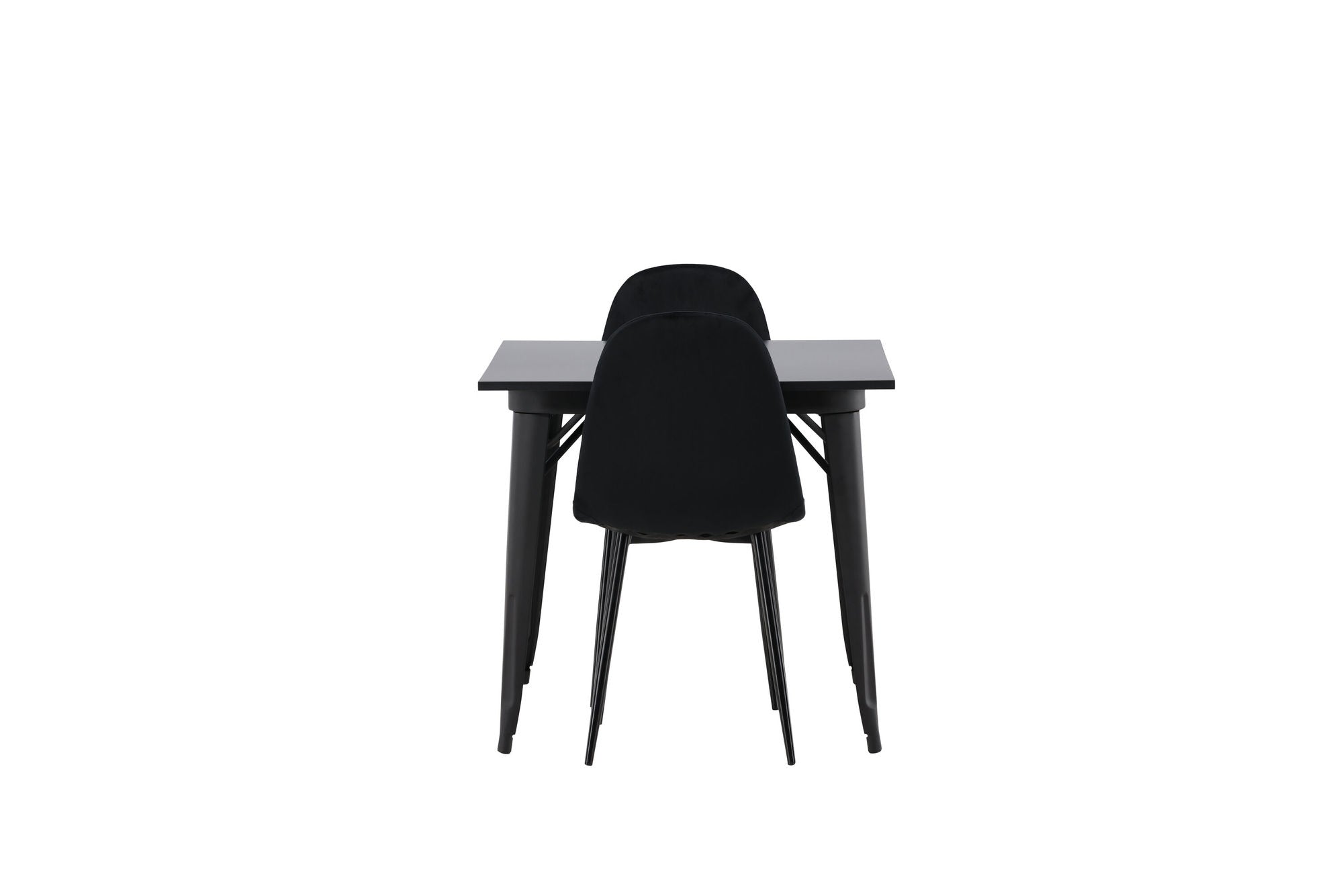 Venture Home Tempe spisebord - Black / Black MDF +Polar Spisebordsstol - Black legs / Black Velvet _2