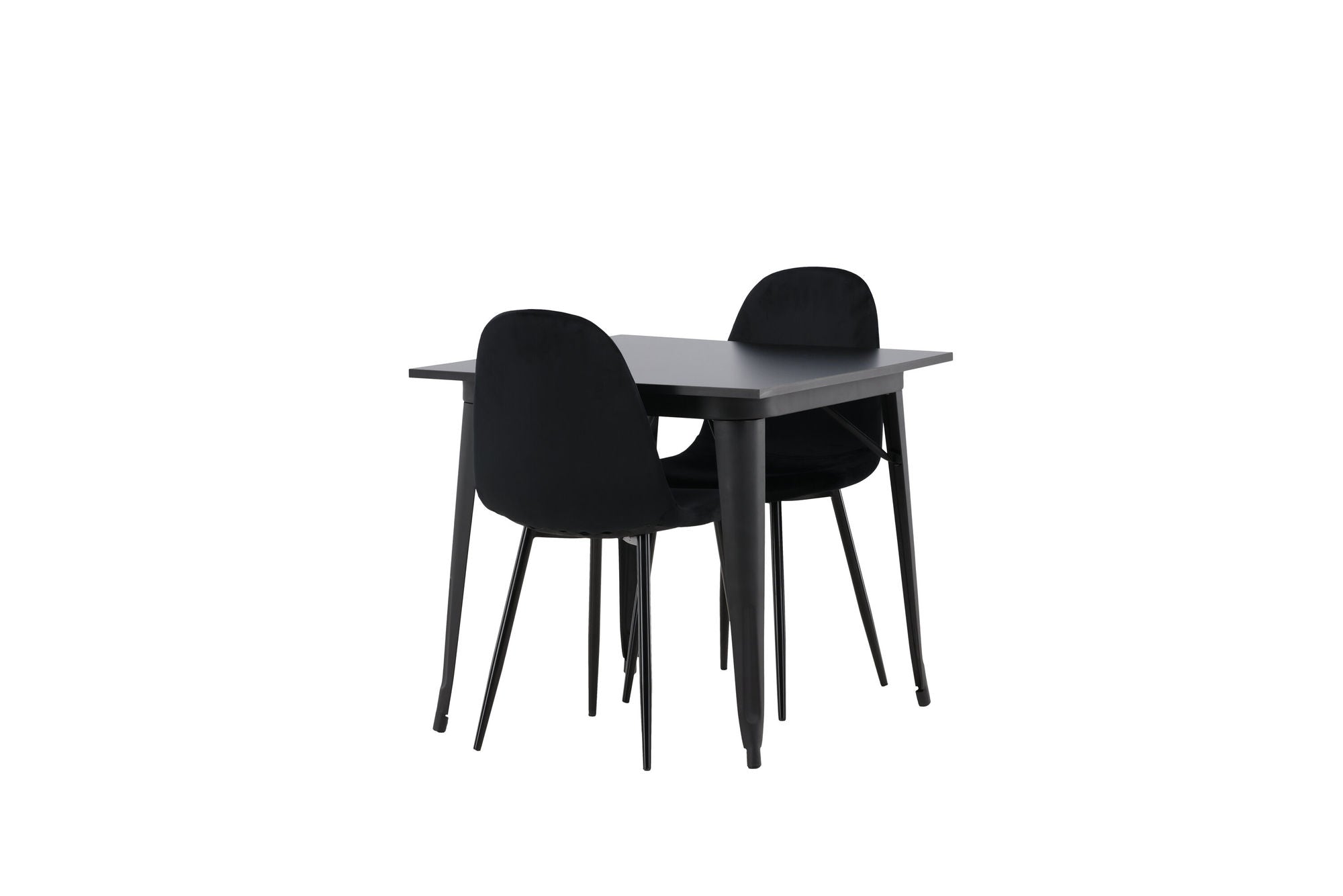 Venture Home Tempe spisebord - Black / Black MDF +Polar Spisebordsstol - Black legs / Black Velvet _2