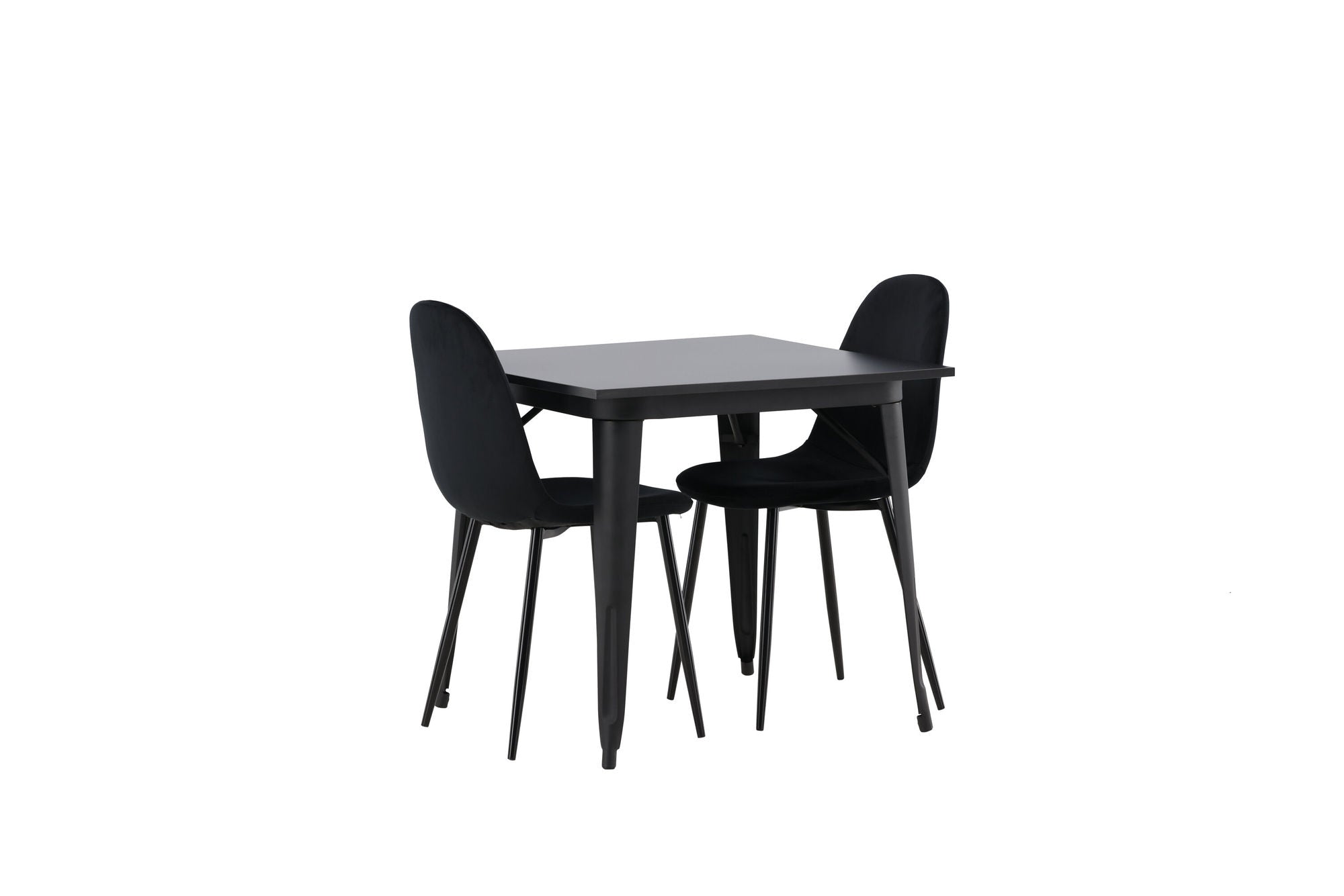 Venture Home Tempe spisebord - Black / Black MDF +Polar Spisebordsstol - Black legs / Black Velvet _2