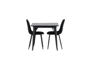 Venture Home Tempe spisebord - Black / Black MDF +Polar Spisebordsstol - Black legs / Black Velvet _2