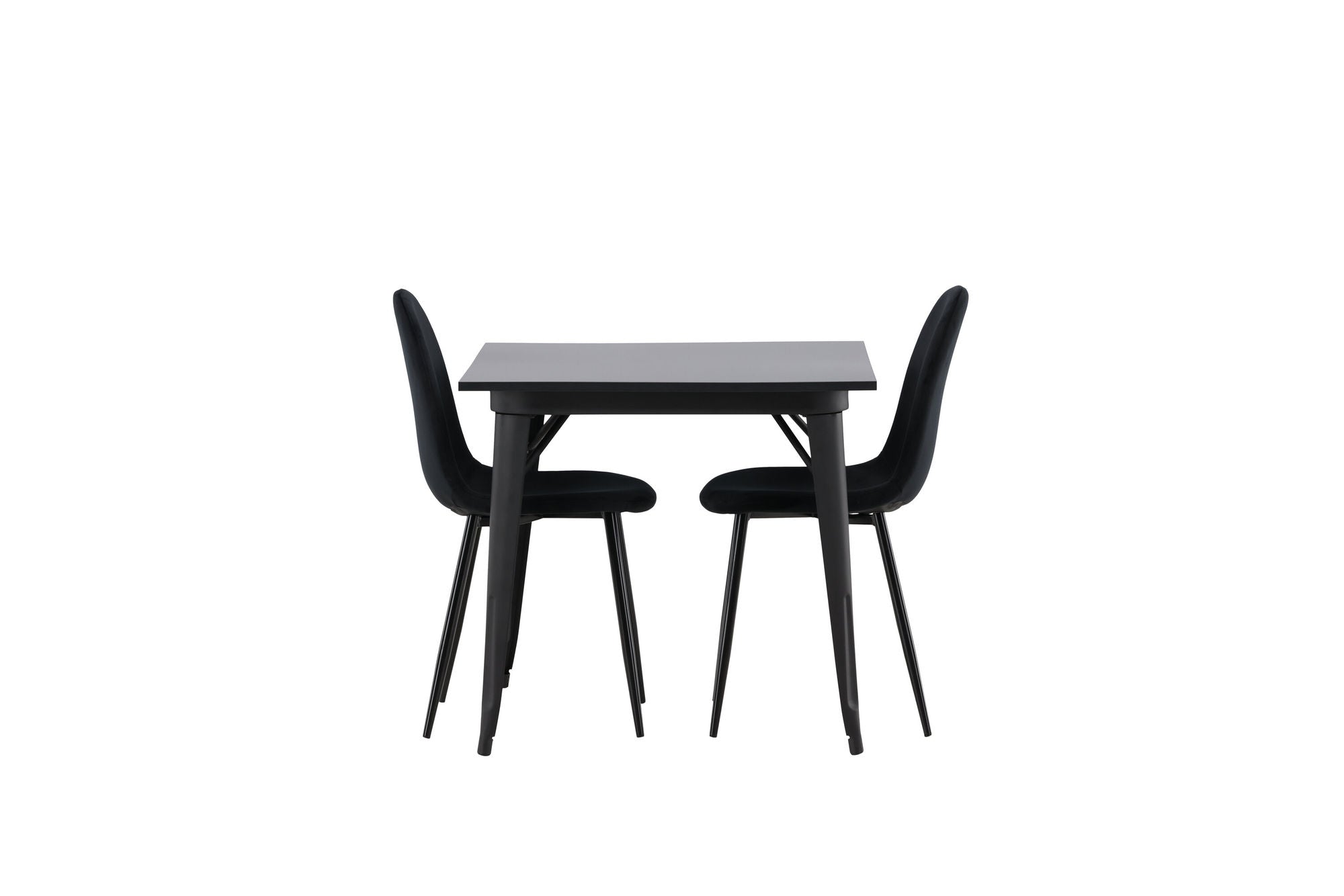 Venture Home Tempe spisebord - Black / Black MDF +Polar Spisebordsstol - Black legs / Black Velvet _2