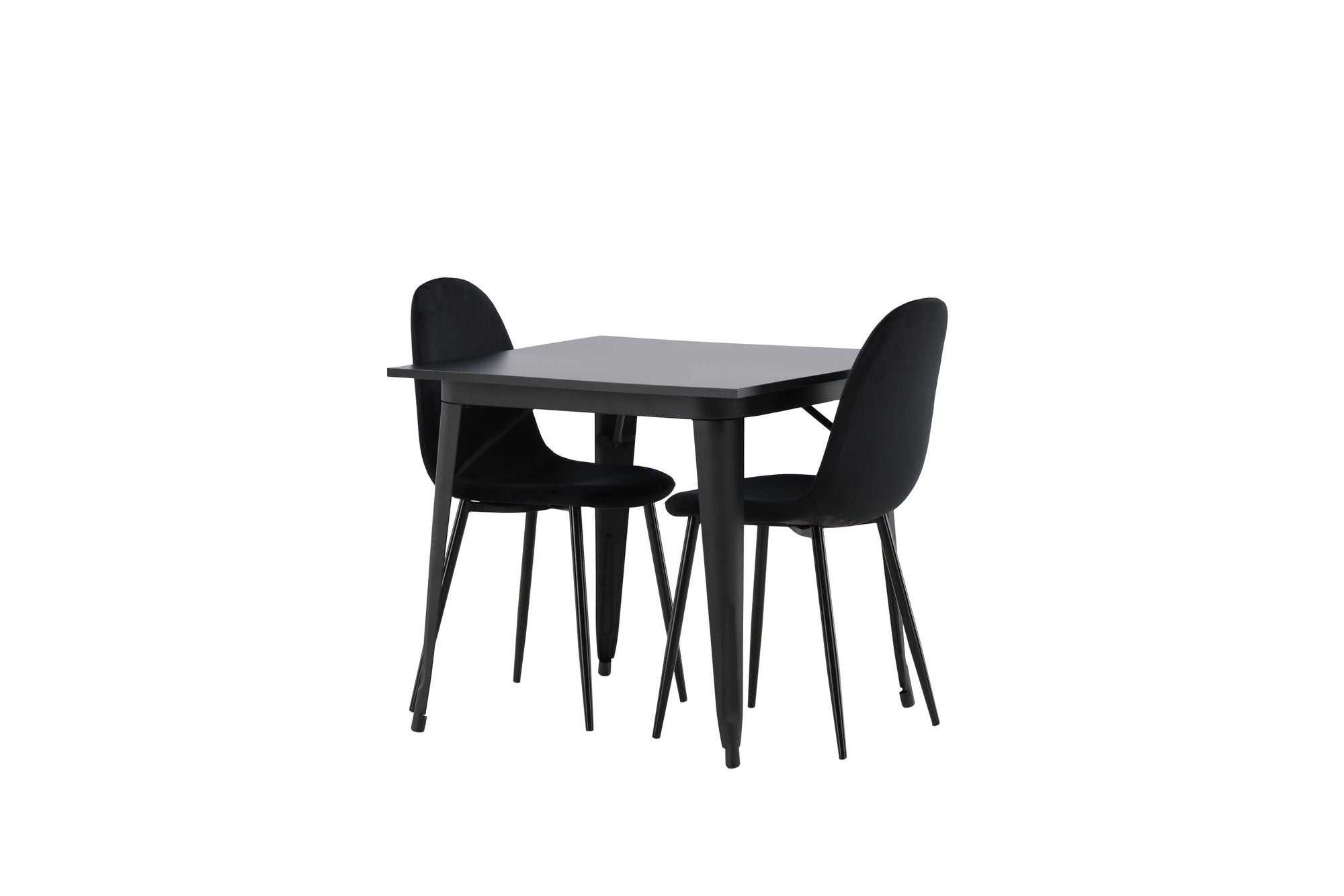 Venture Home Tempe spisebord - Black / Black MDF +Polar Spisebordsstol - Black legs / Black Velvet _2
