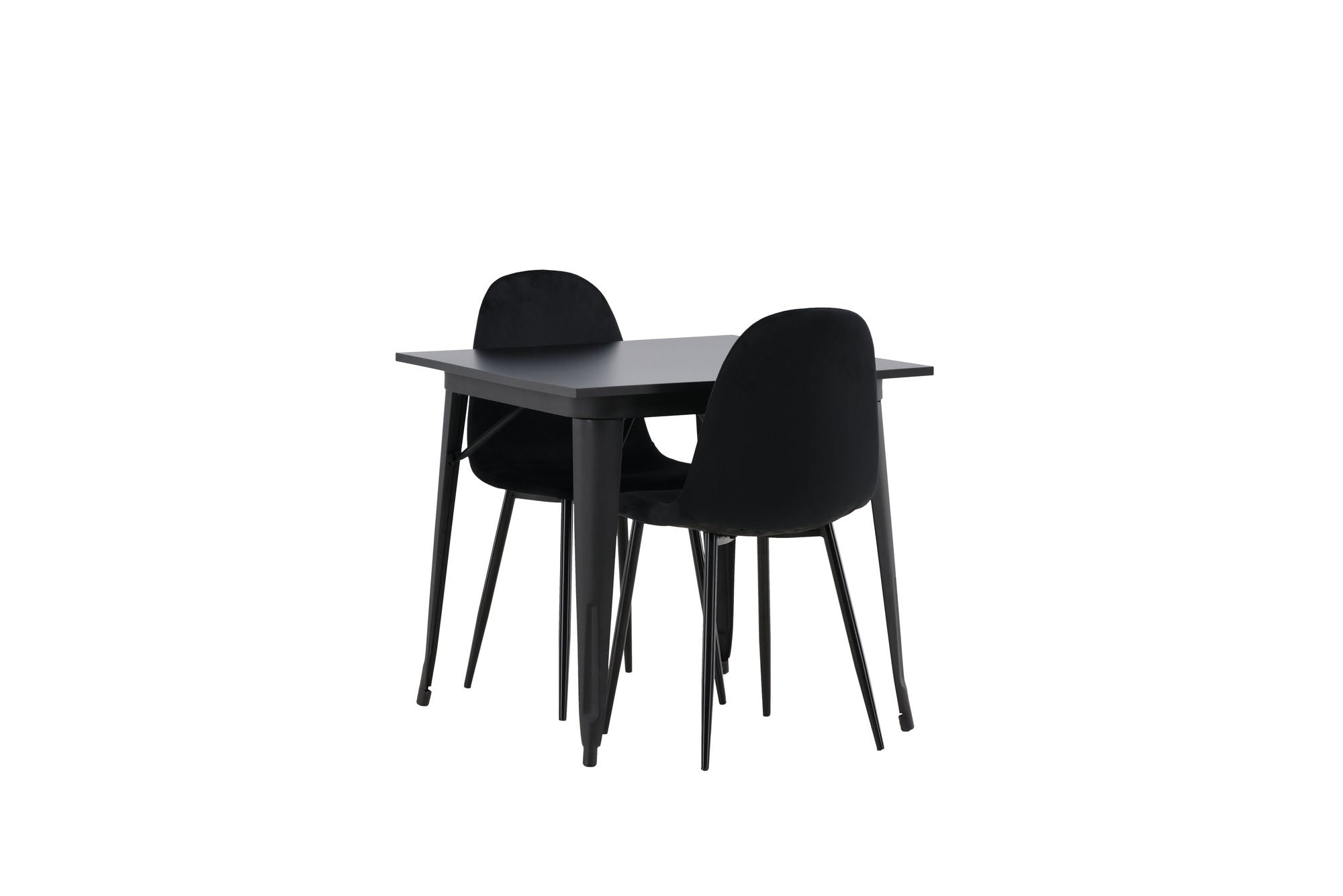 Venture Home Tempe spisebord - Black / Black MDF +Polar Spisebordsstol - Black legs / Black Velvet _2