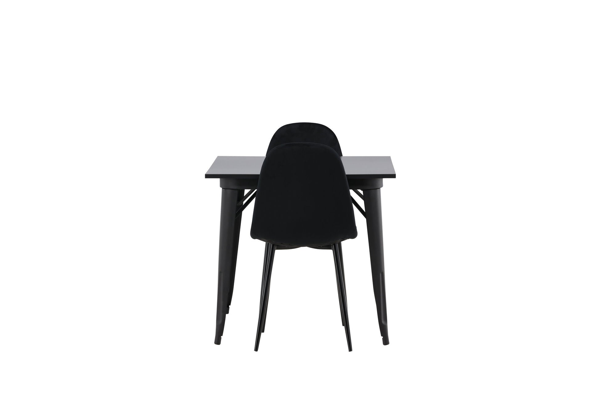 Venture Home Tempe spisebord - Black / Black MDF +Polar Spisebordsstol - Black legs / Black Velvet _2
