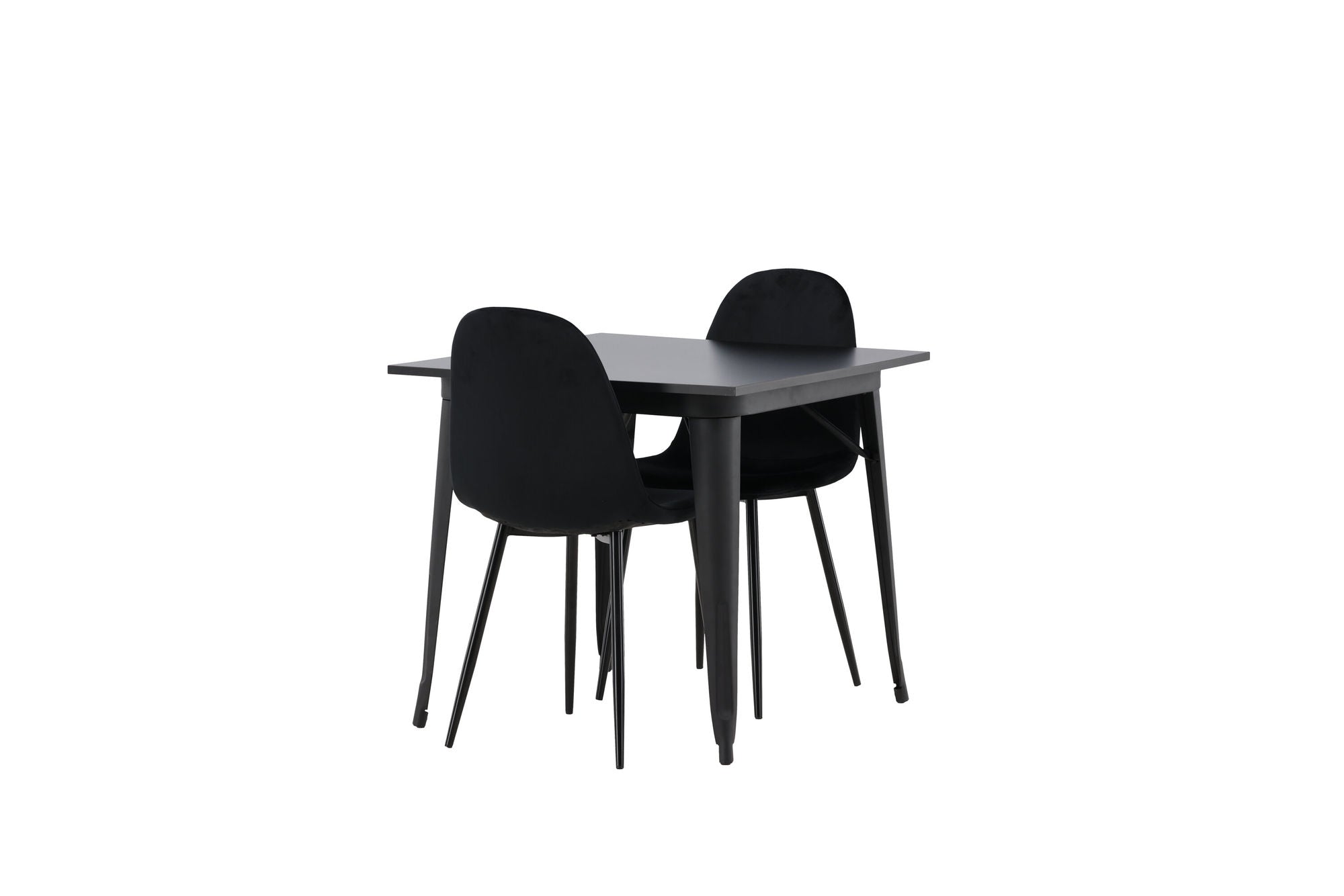 Venture Home Tempe spisebord - Black / Black MDF +Polar Spisebordsstol - Black legs / Black Velvet _2