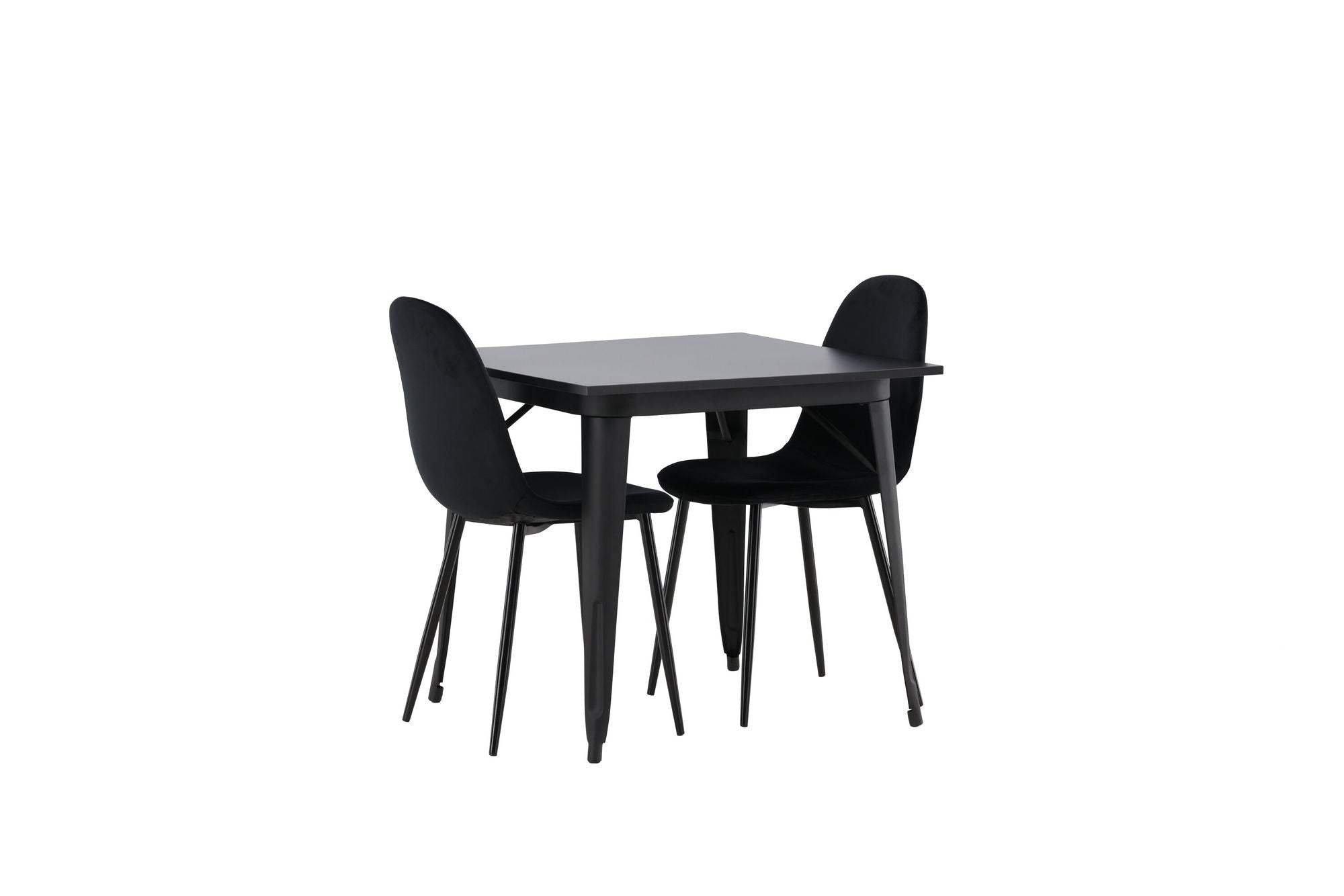 Venture Home Tempe spisebord - Black / Black MDF +Polar Spisebordsstol - Black legs / Black Velvet _2