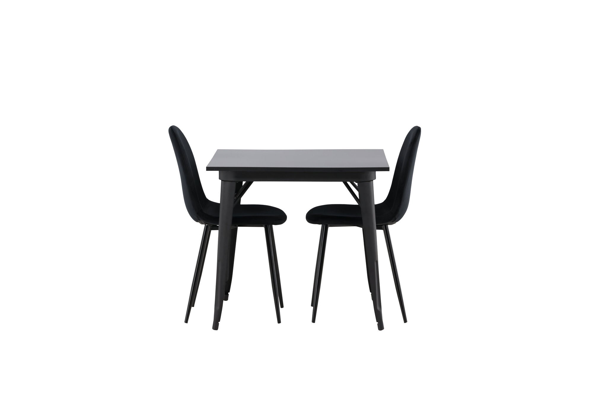 Venture Home Tempe spisebord - Black / Black MDF +Polar Spisebordsstol - Black legs / Black Velvet _2