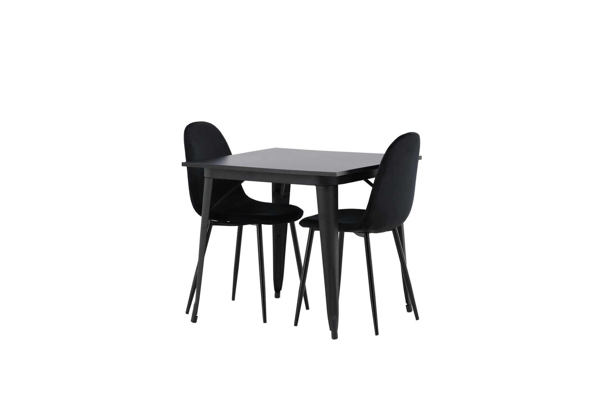 Venture Home Tempe spisebord - Black / Black MDF +Polar Spisebordsstol - Black legs / Black Velvet _2