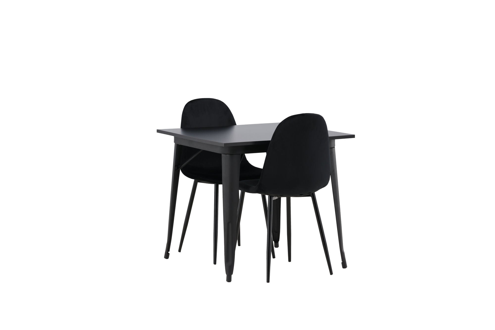 Venture Home Tempe spisebord - Black / Black MDF +Polar Spisebordsstol - Black legs / Black Velvet _2