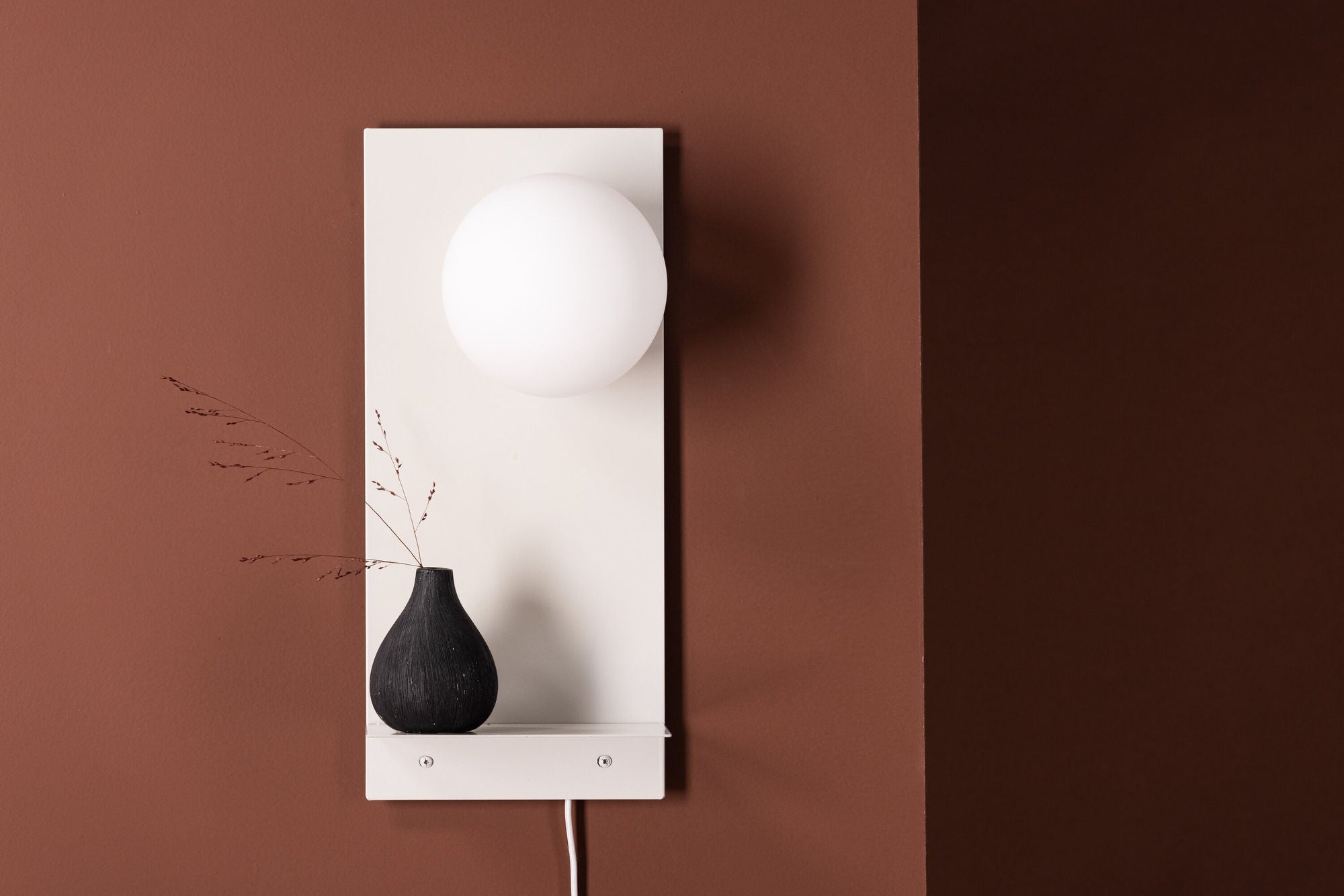 Venture Home Troyes Wall lampe - Light grey / White glass