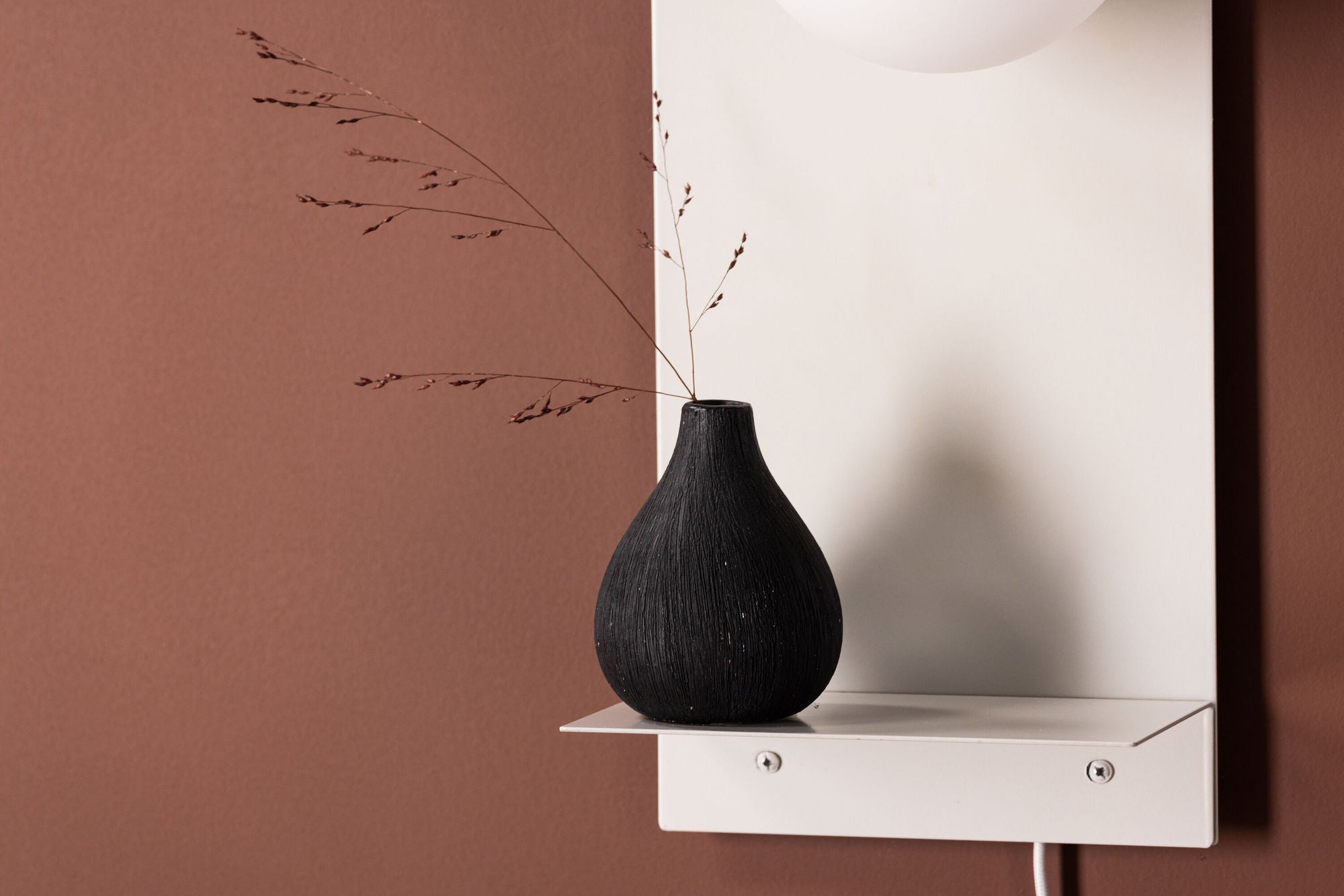 Venture Home Troyes Wall lampe - Light grey / White glass
