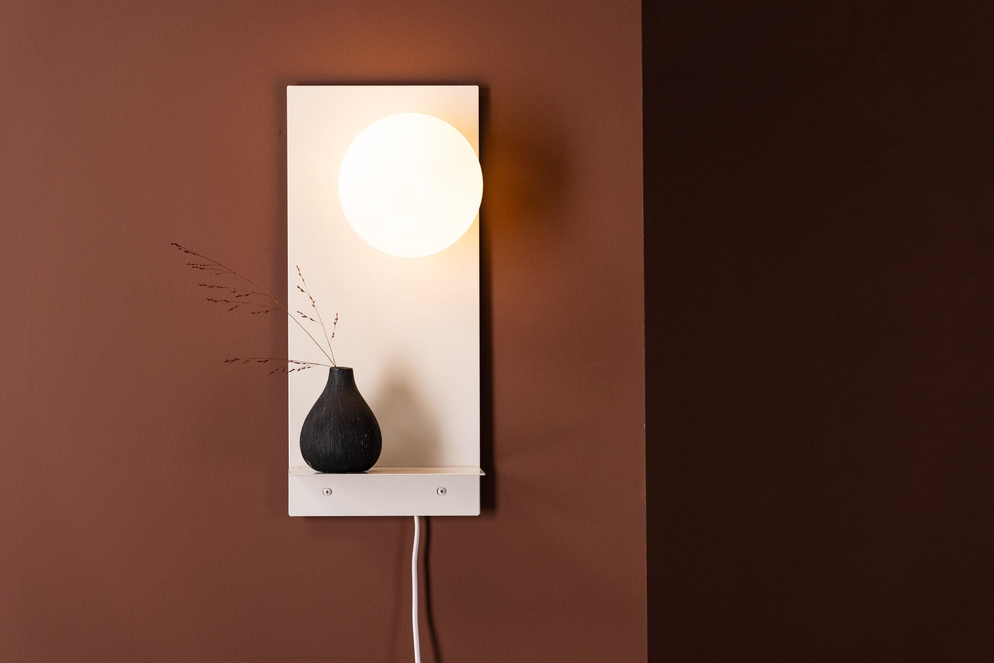 Venture Home Troyes Wall lampe - Light grey / White glass