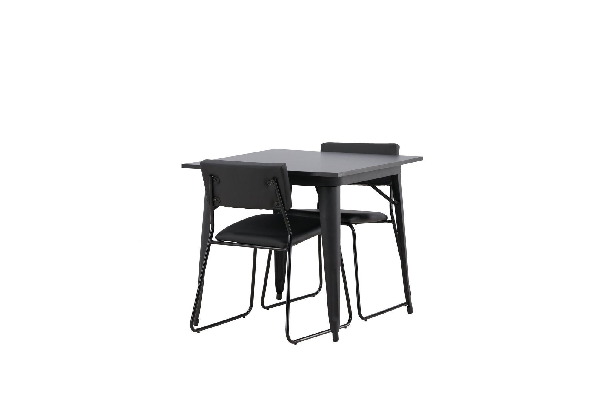 Venture Home Tempe spisebord - Black / Black MDF +Kenth stol - Black / Black PU _2