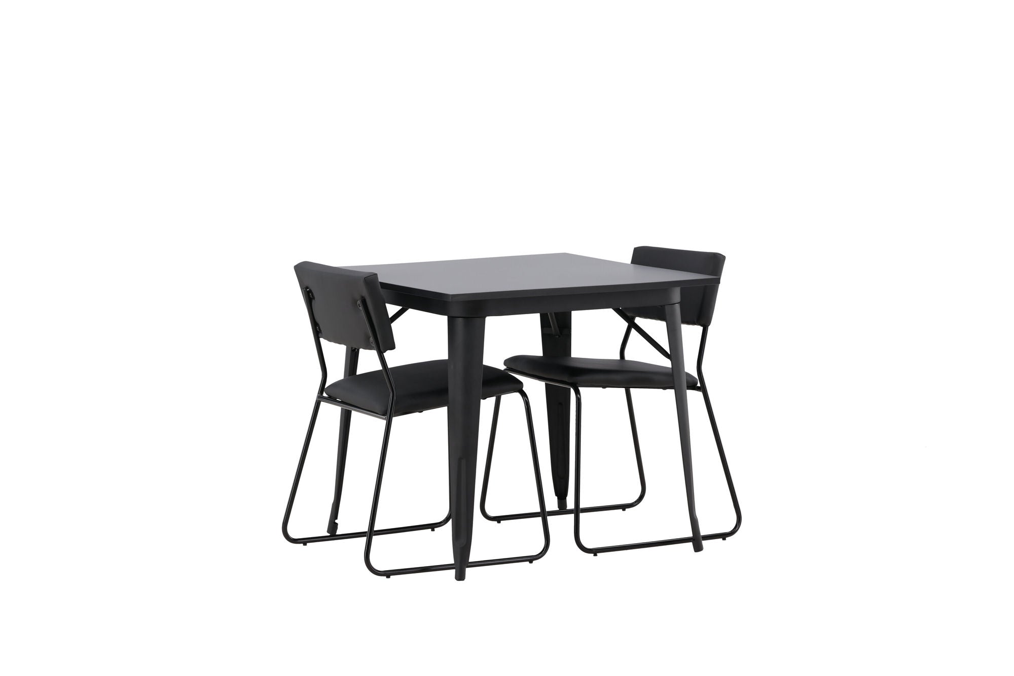 Venture Home Tempe spisebord - Black / Black MDF +Kenth stol - Black / Black PU _2