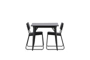 Venture Home Tempe spisebord - Black / Black MDF +Kenth stol - Black / Black PU _2